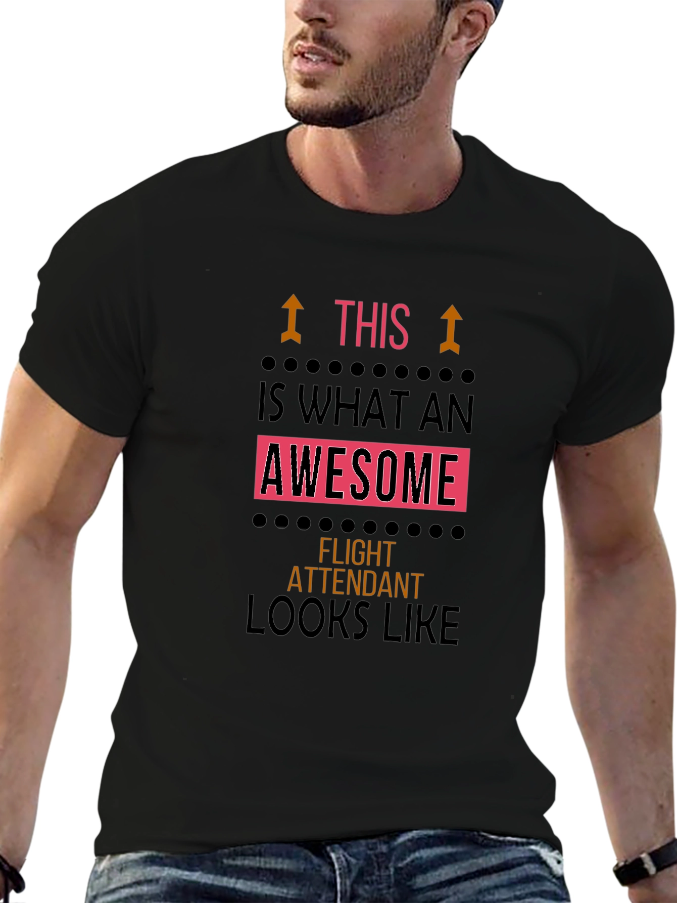 Awesome Flight Attendant Black T-Shirt