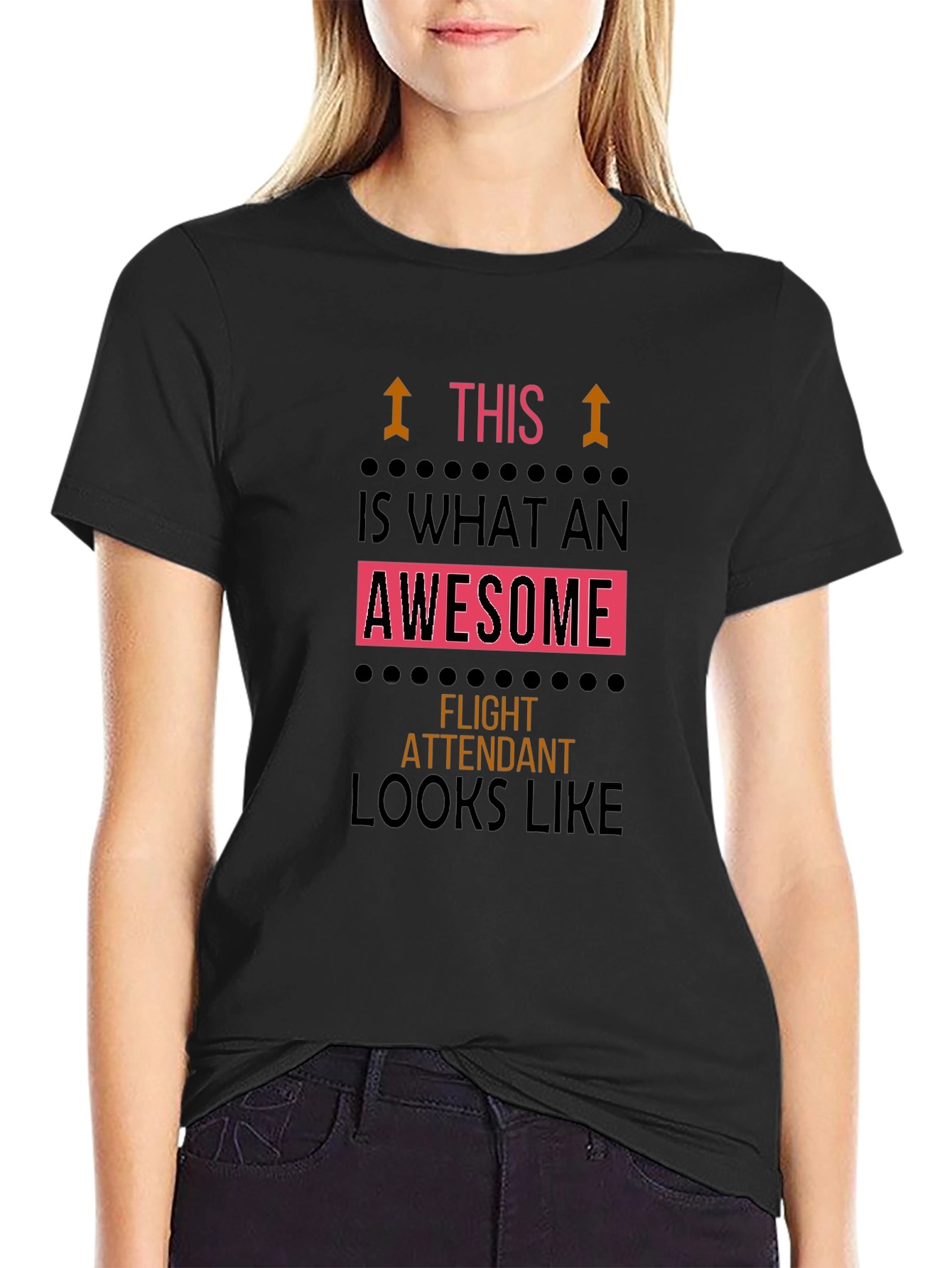 Awesome Flight Attendant Black T-Shirt