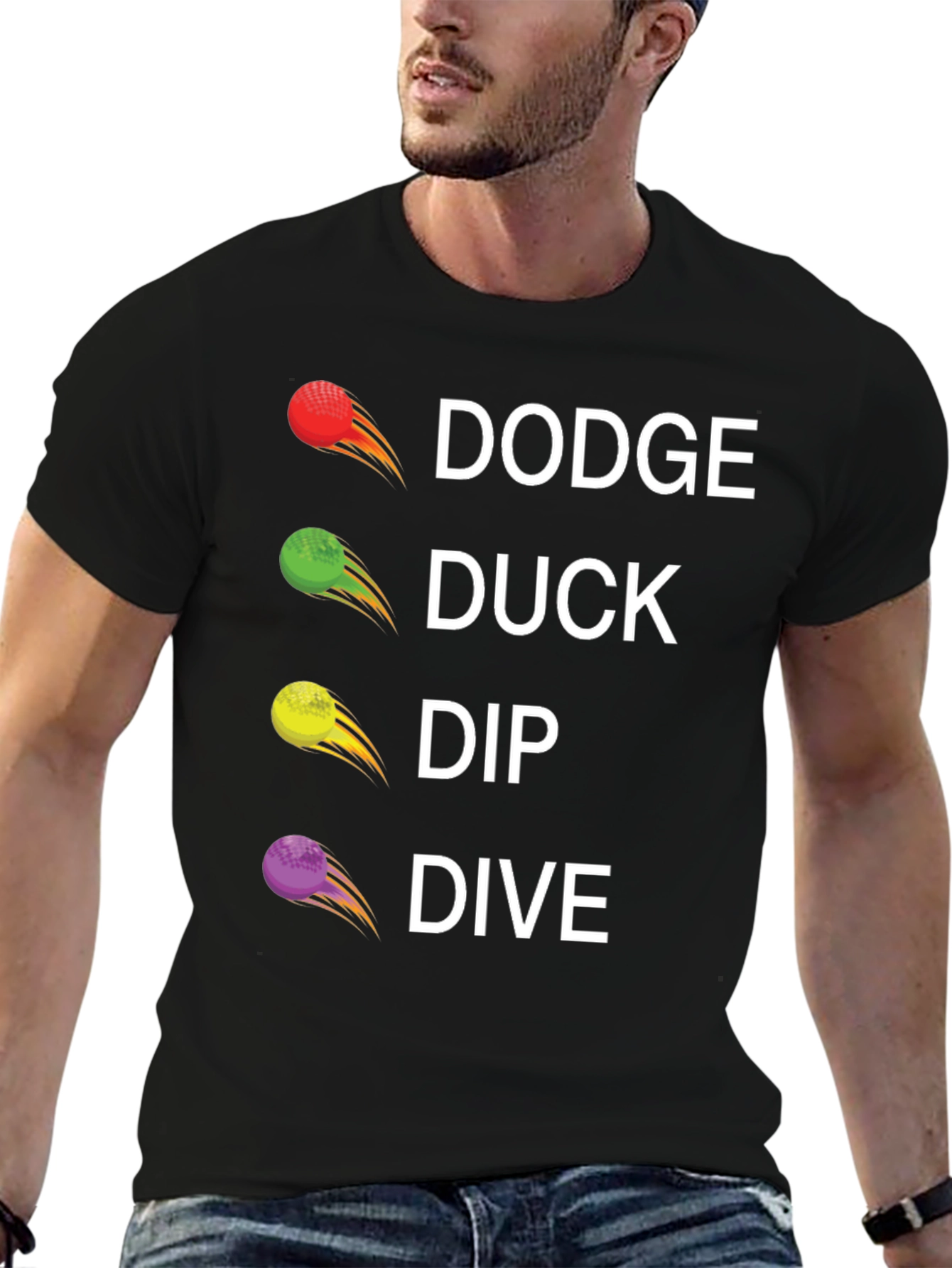 Dodge Duck Dip Dive Graphic Tee - Dodgeball Shirt