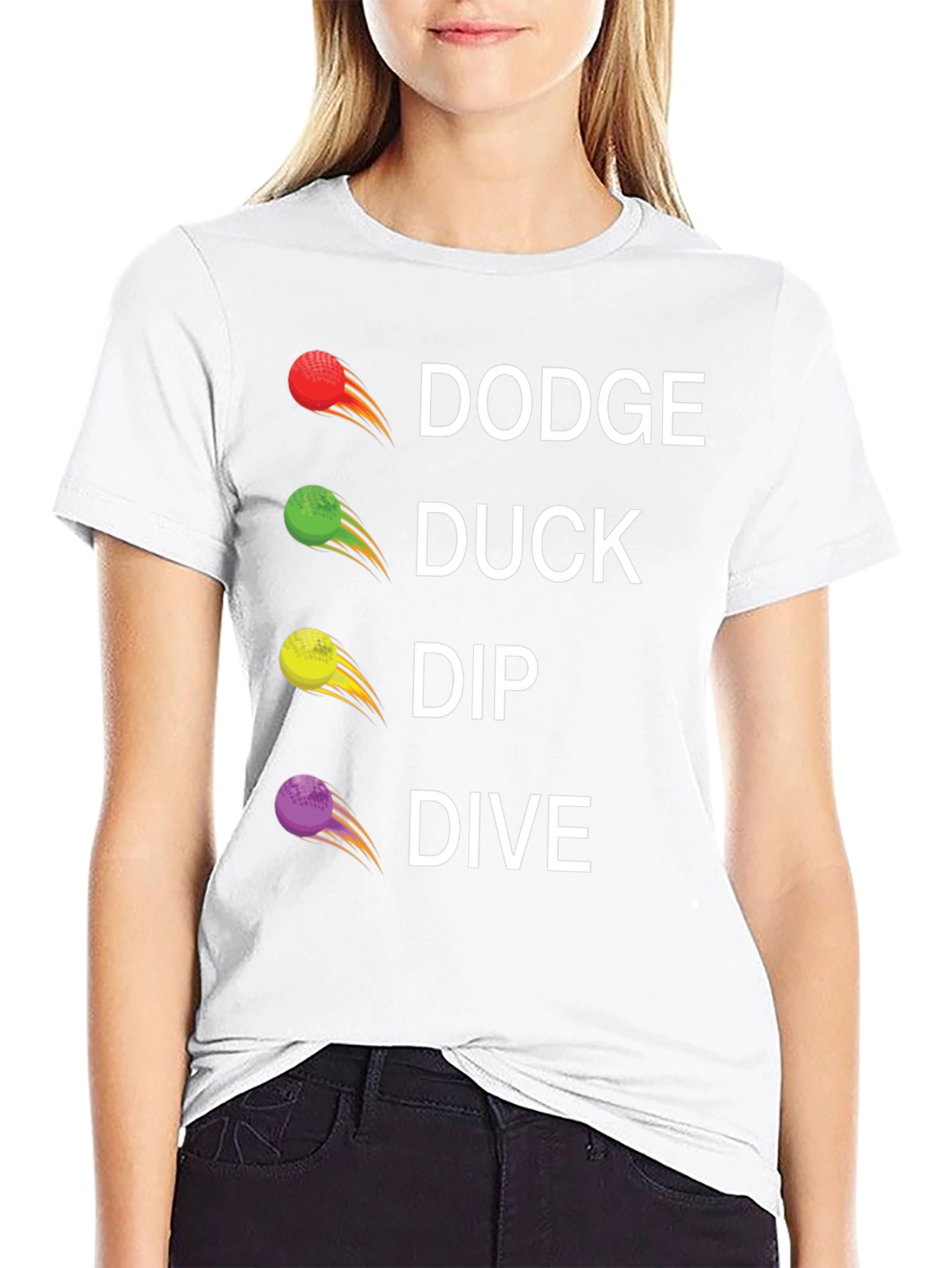 Dodge Duck Dip Dive Graphic Tee - Dodgeball Shirt