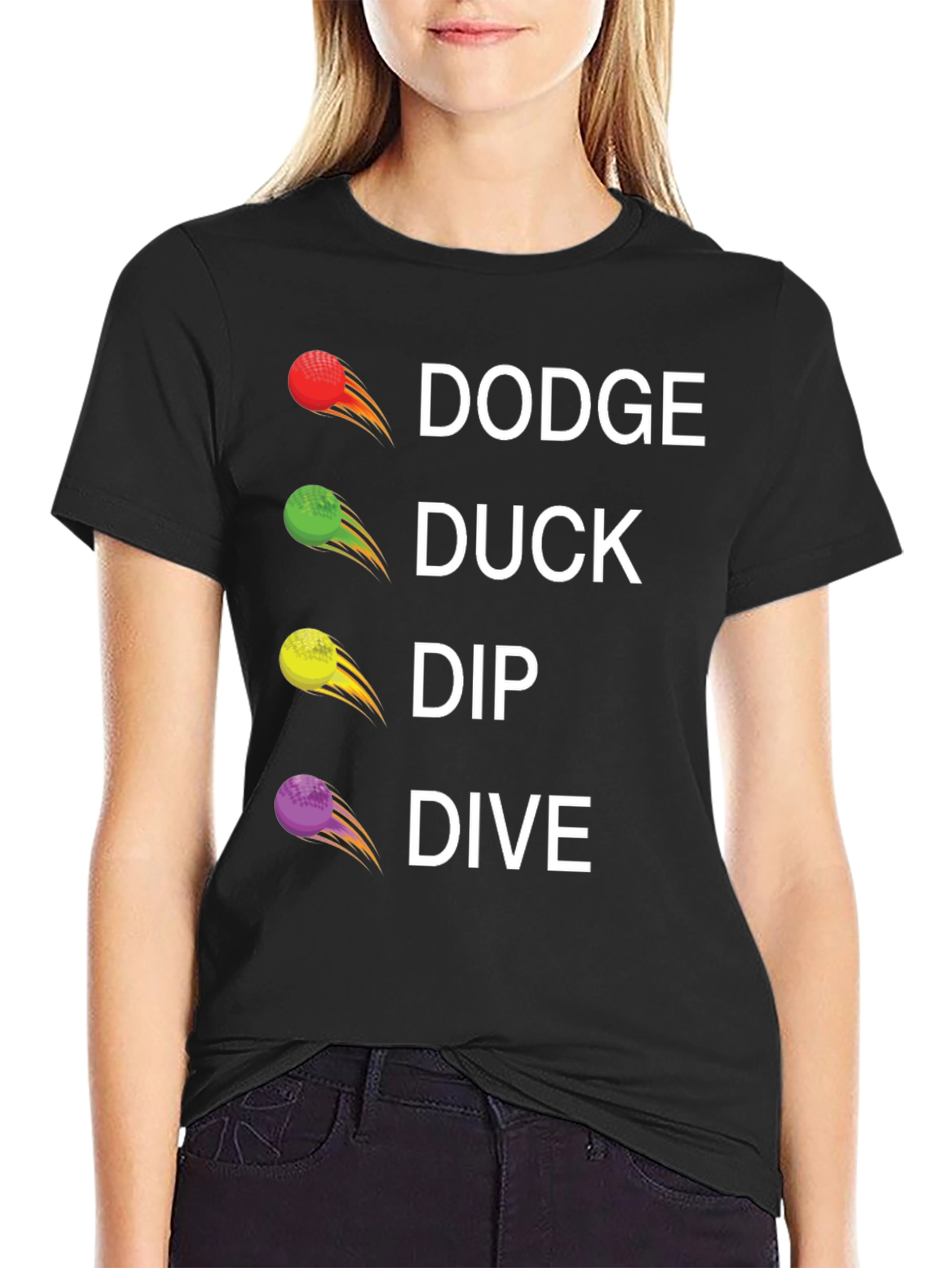 Dodge Duck Dip Dive Graphic Tee - Dodgeball Shirt