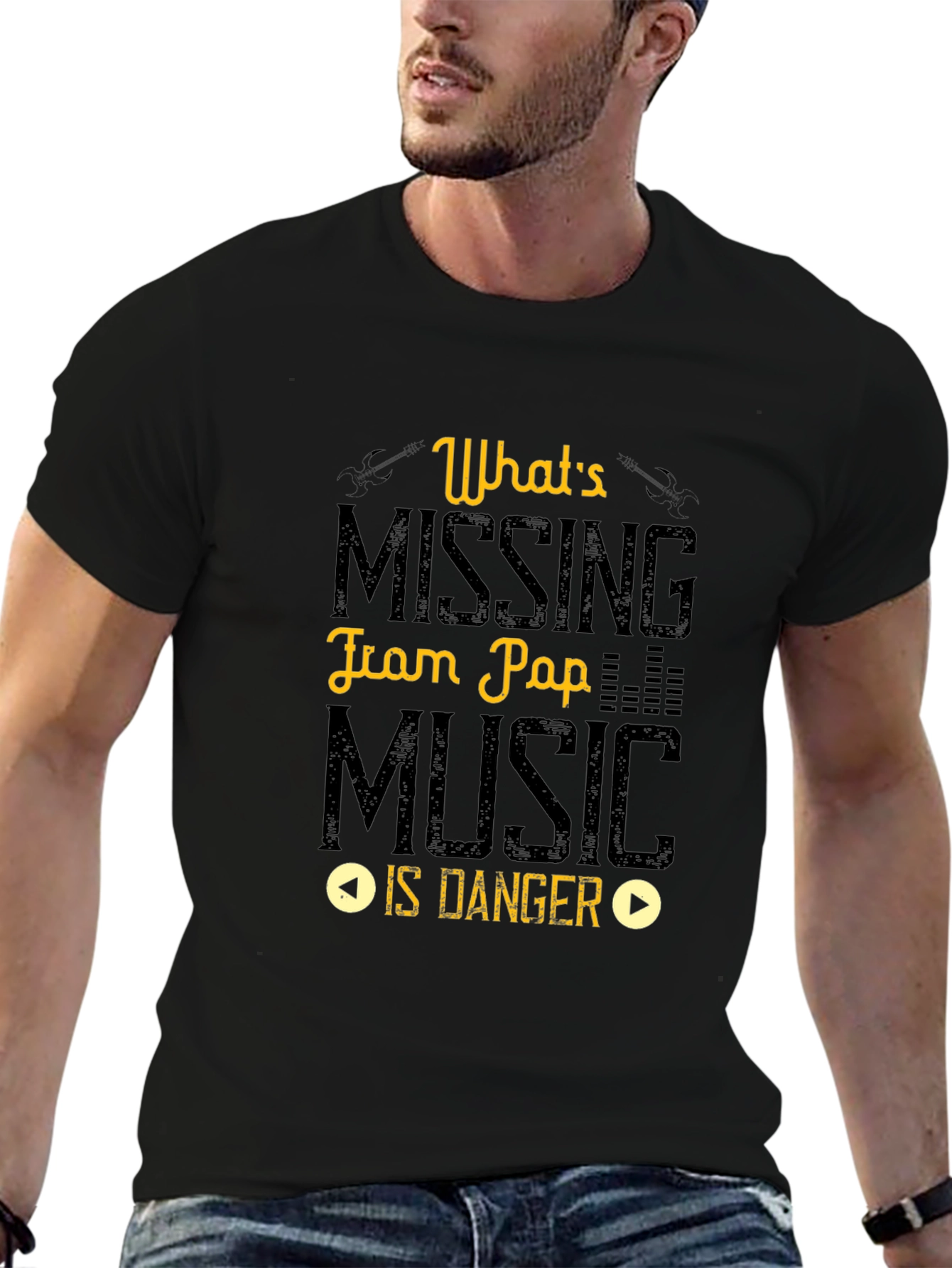 Whats Missing in Pop Music is Danger Black T-Shirt