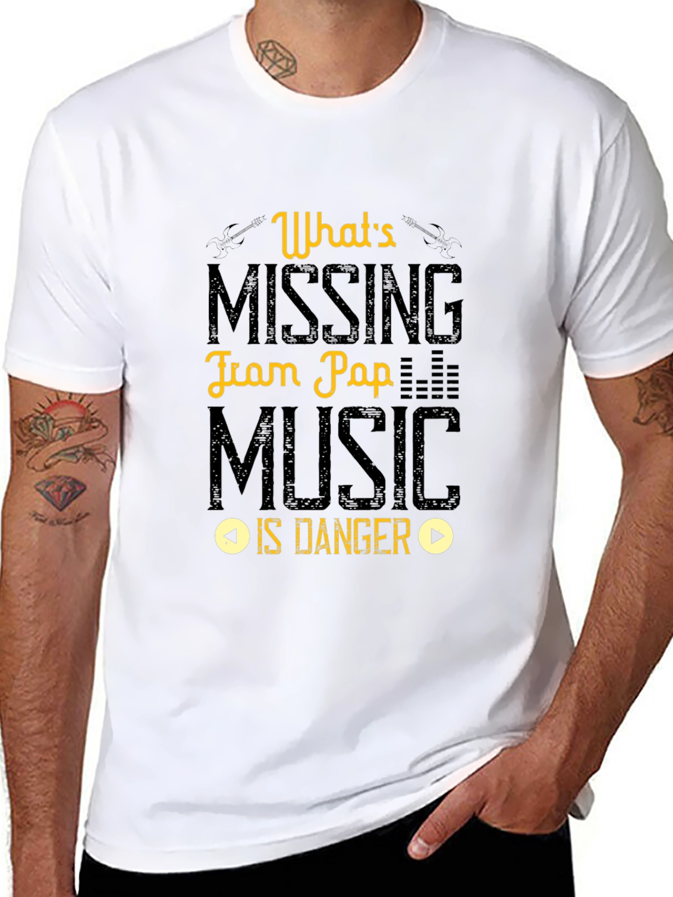 Whats Missing in Pop Music is Danger Black T-Shirt