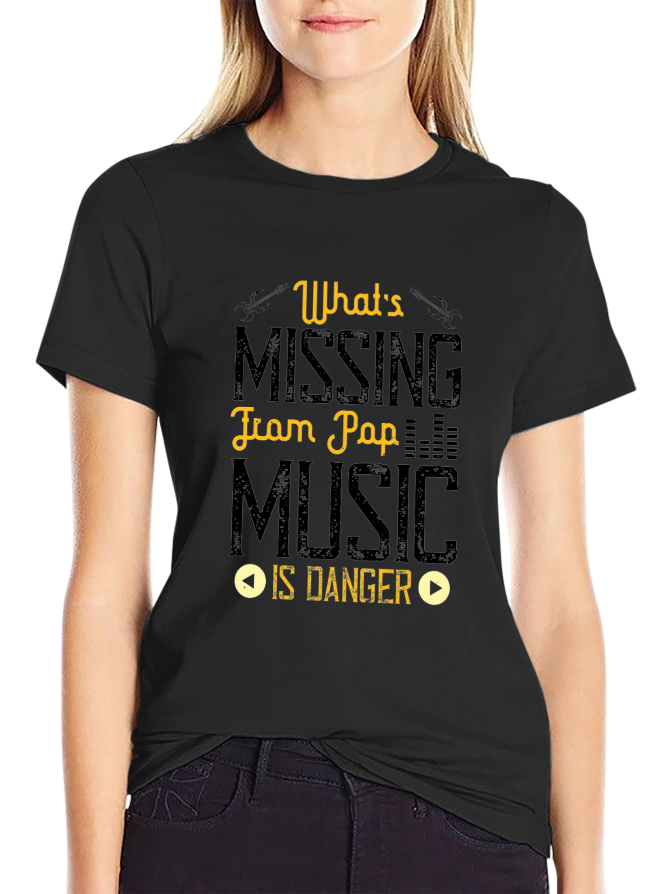 Whats Missing in Pop Music is Danger Black T-Shirt
