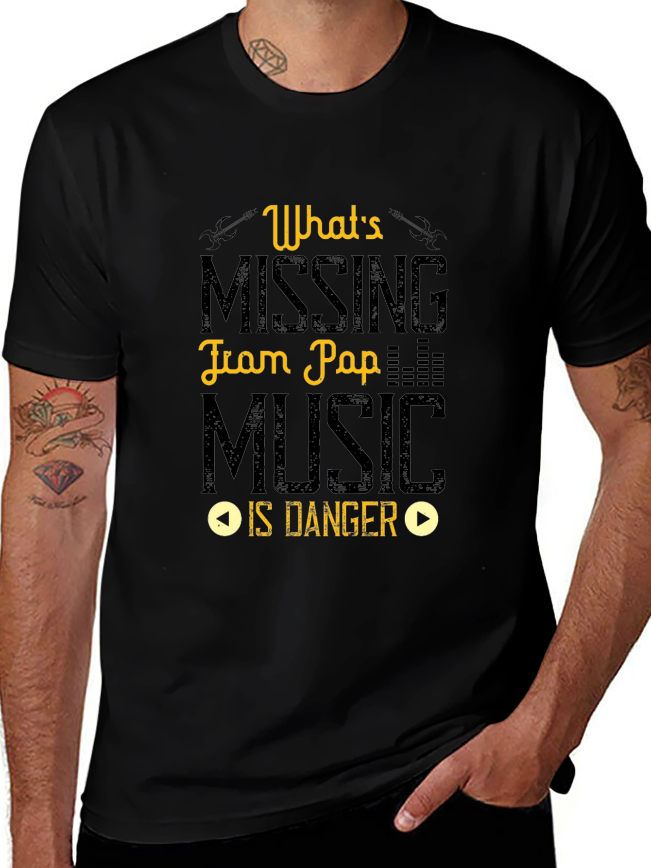 Whats Missing in Pop Music is Danger Black T-Shirt