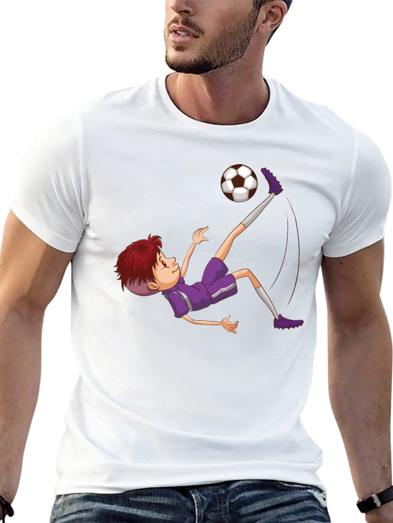 Soccer Kid Graphic Tee - Black Cotton T-Shirt