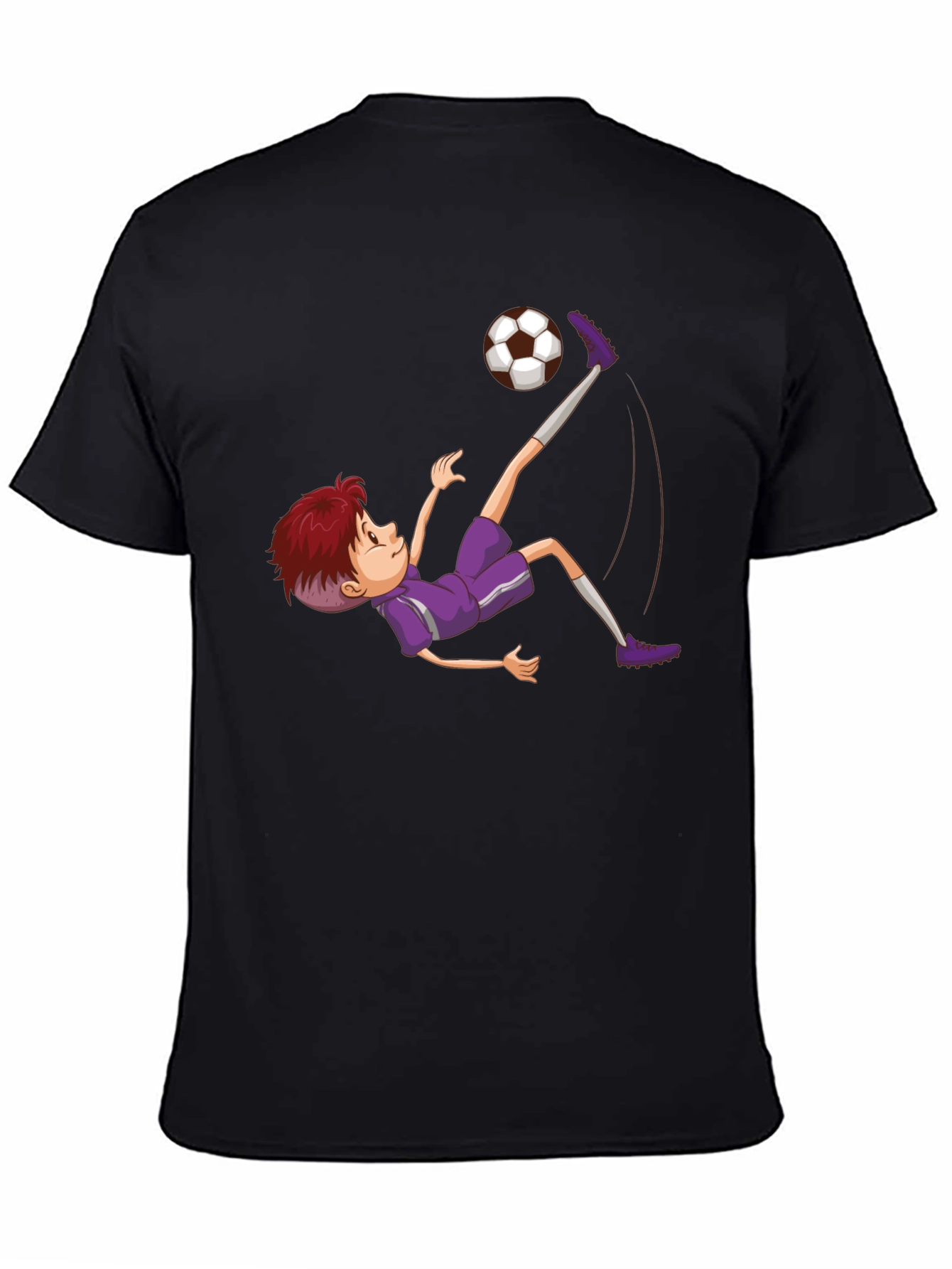 Soccer Kid Graphic Tee - Black Cotton T-Shirt