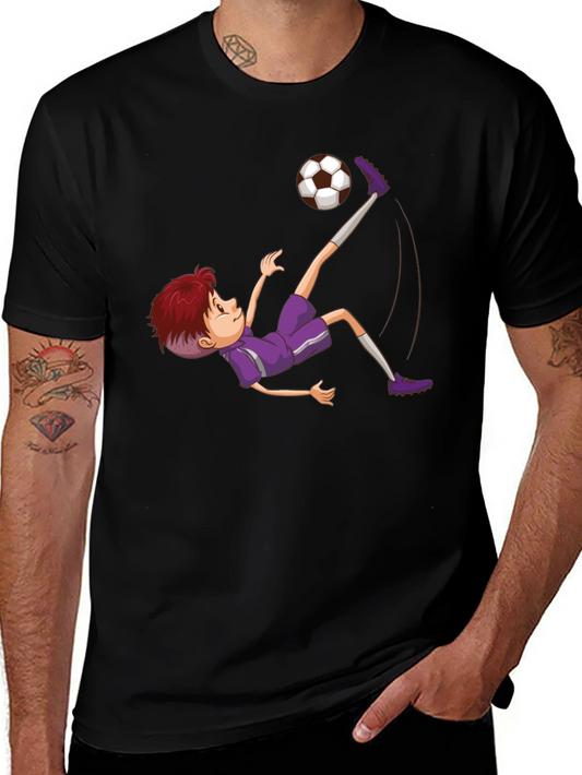 Soccer Kid Graphic Tee - Black Cotton T-Shirt