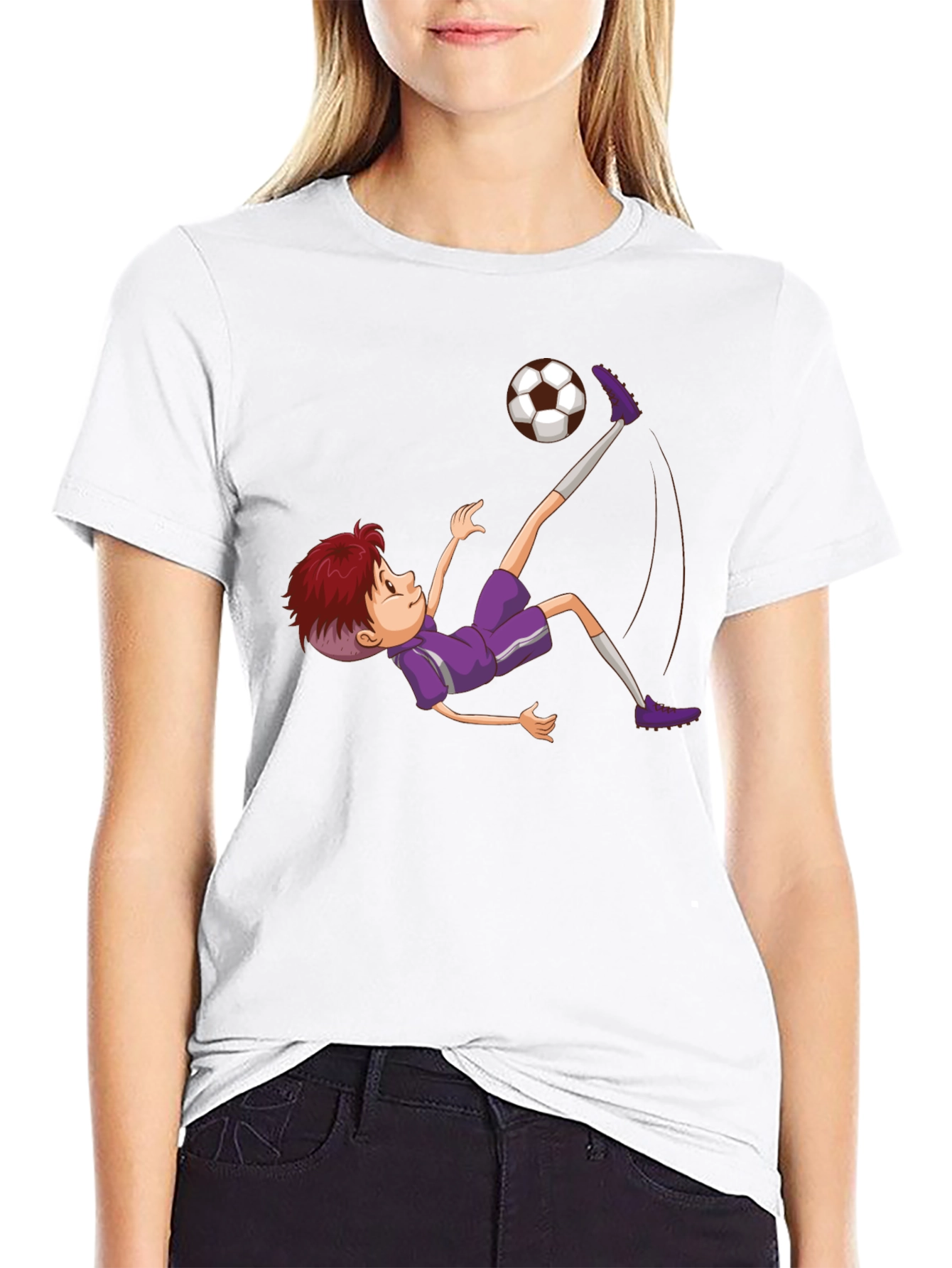 Soccer Kid Graphic Tee - Black Cotton T-Shirt
