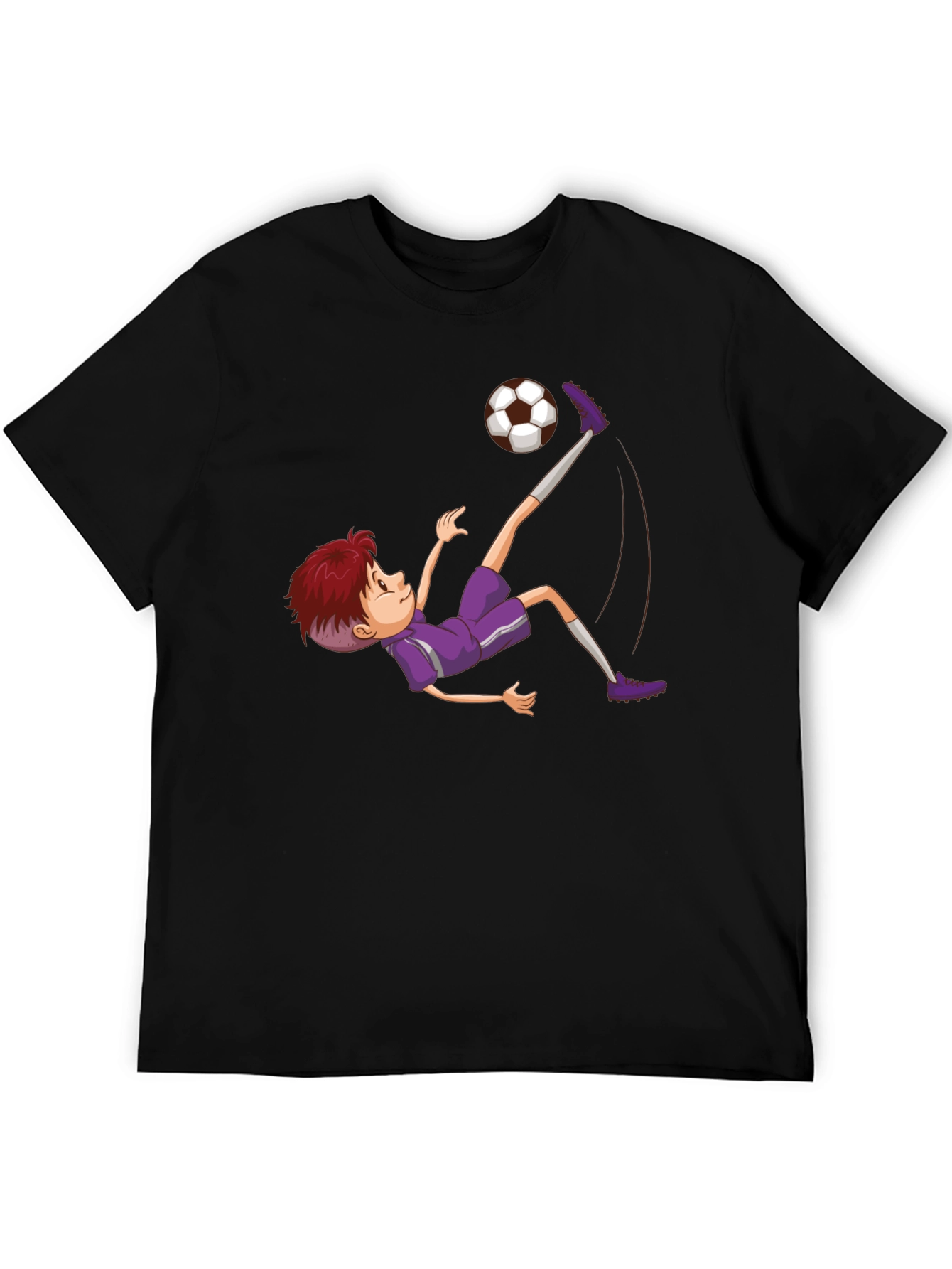 Soccer Kid Graphic Tee - Black Cotton T-Shirt