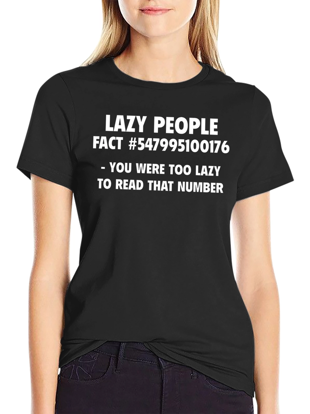 Lazy People Fact Novelty Graphic T-Shirt
