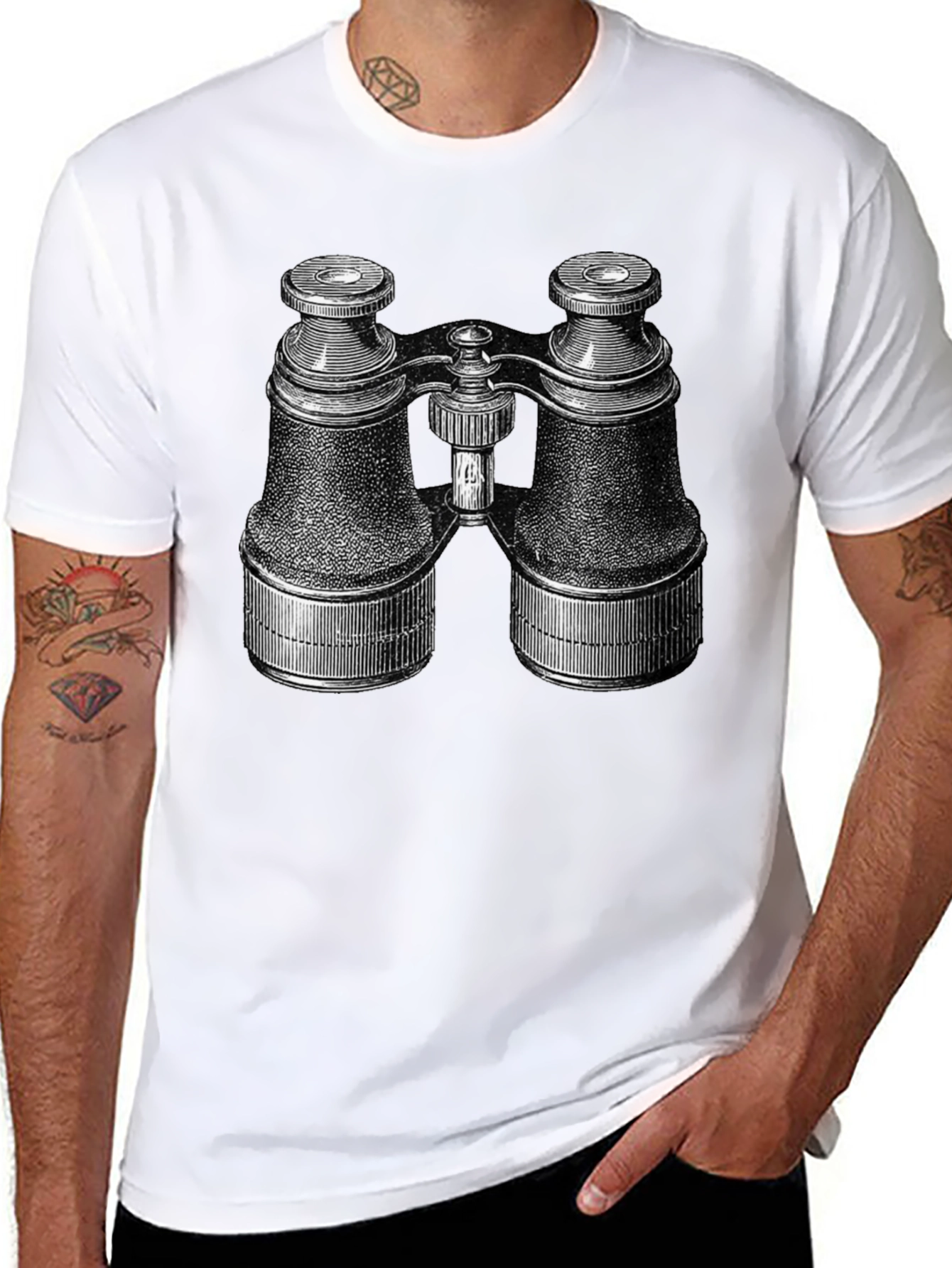 Binocular Graphic T-Shirt - Black Cotton Tee
