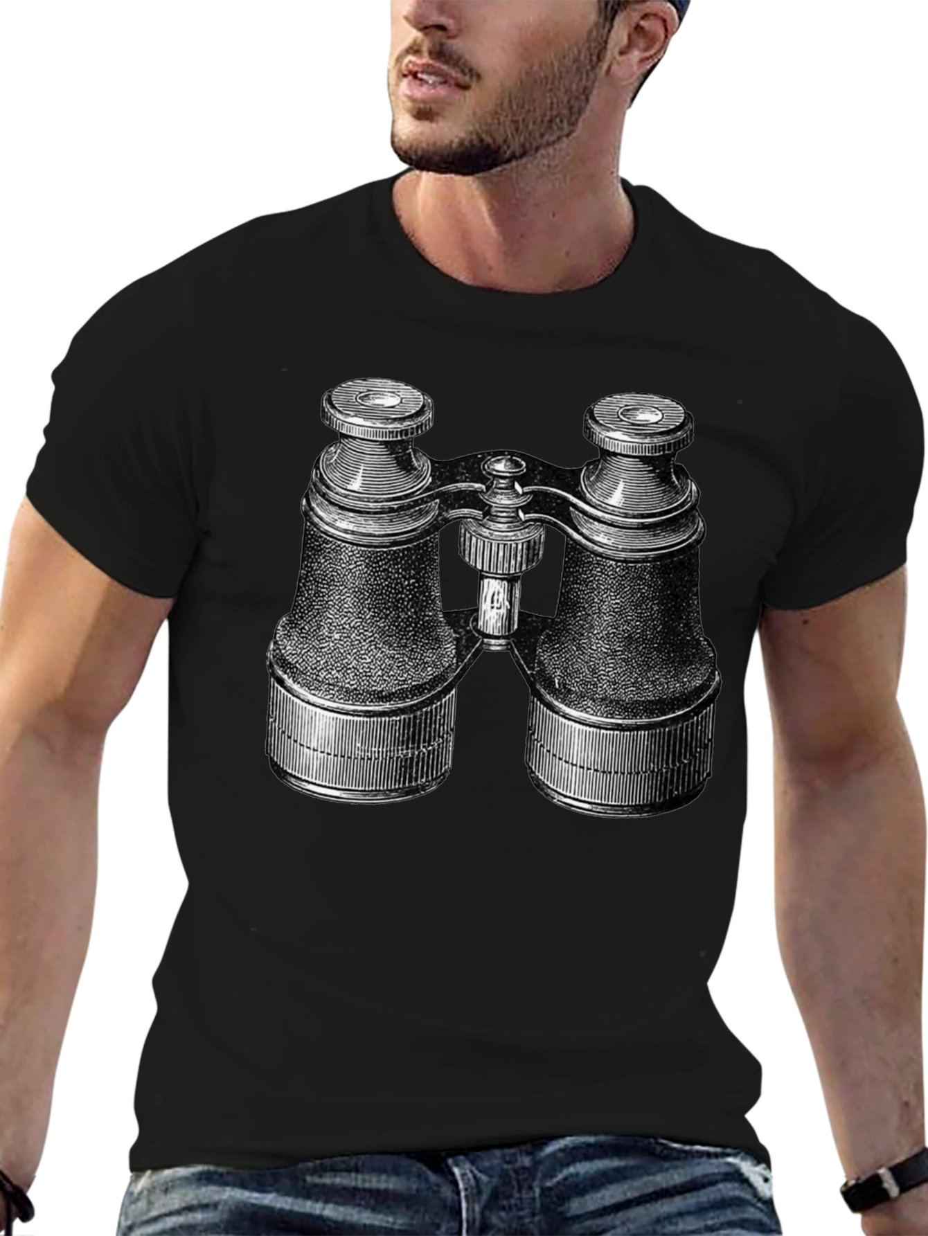 Binocular Graphic T-Shirt - Black Cotton Tee