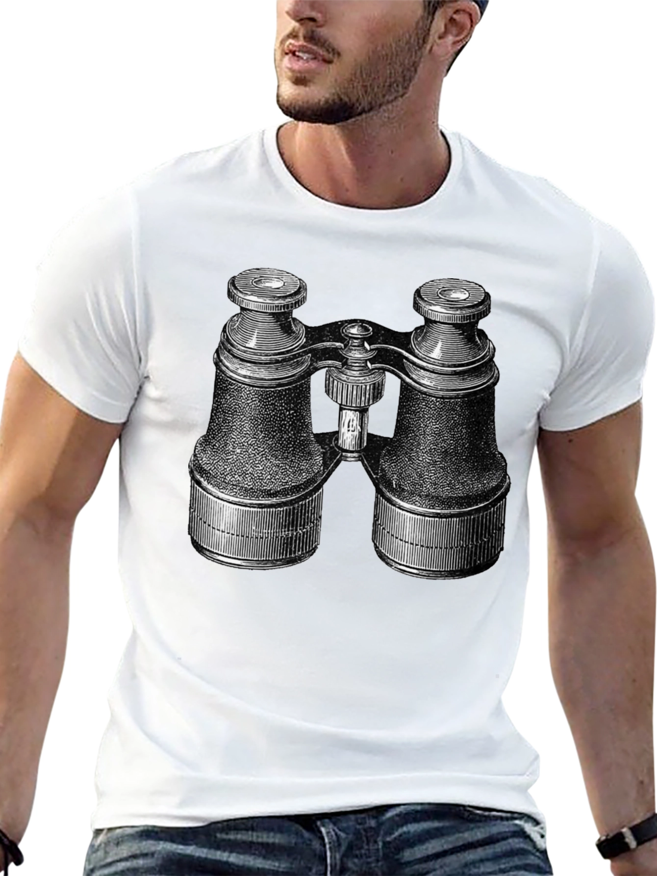 Binocular Graphic T-Shirt - Black Cotton Tee