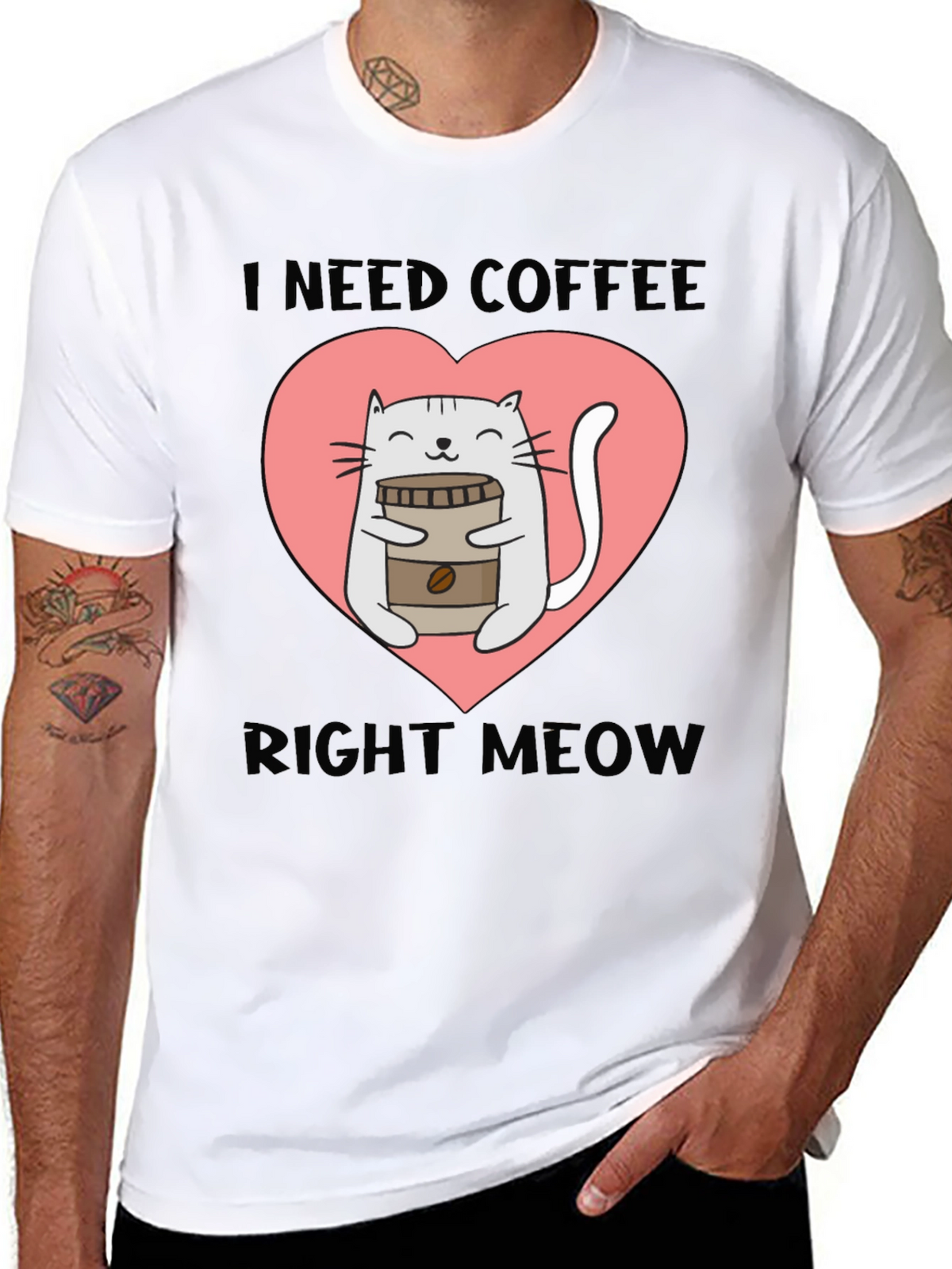 I Need Coffee Right Meow Cat Lover T-Shirt