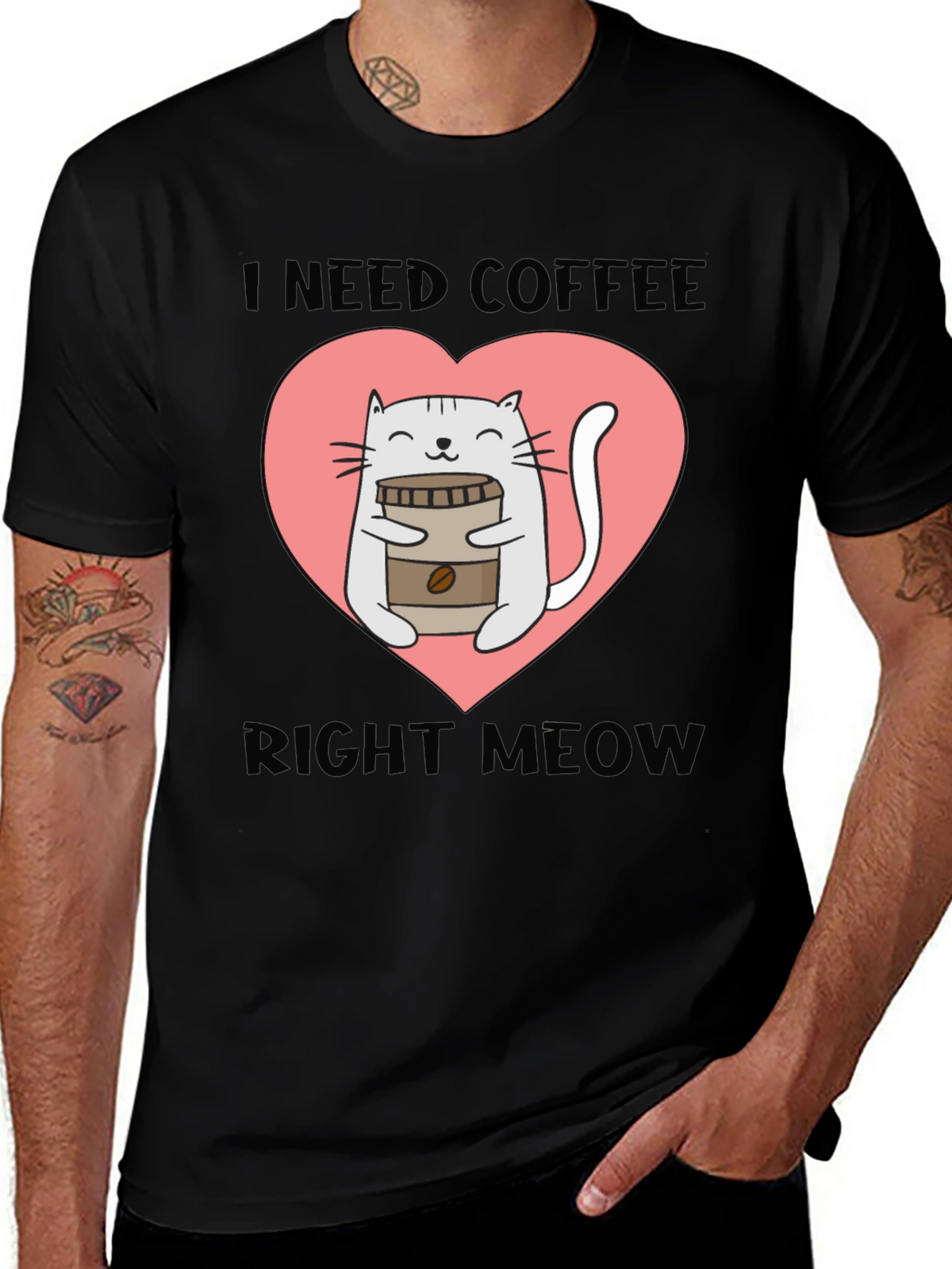 I Need Coffee Right Meow Cat Lover T-Shirt