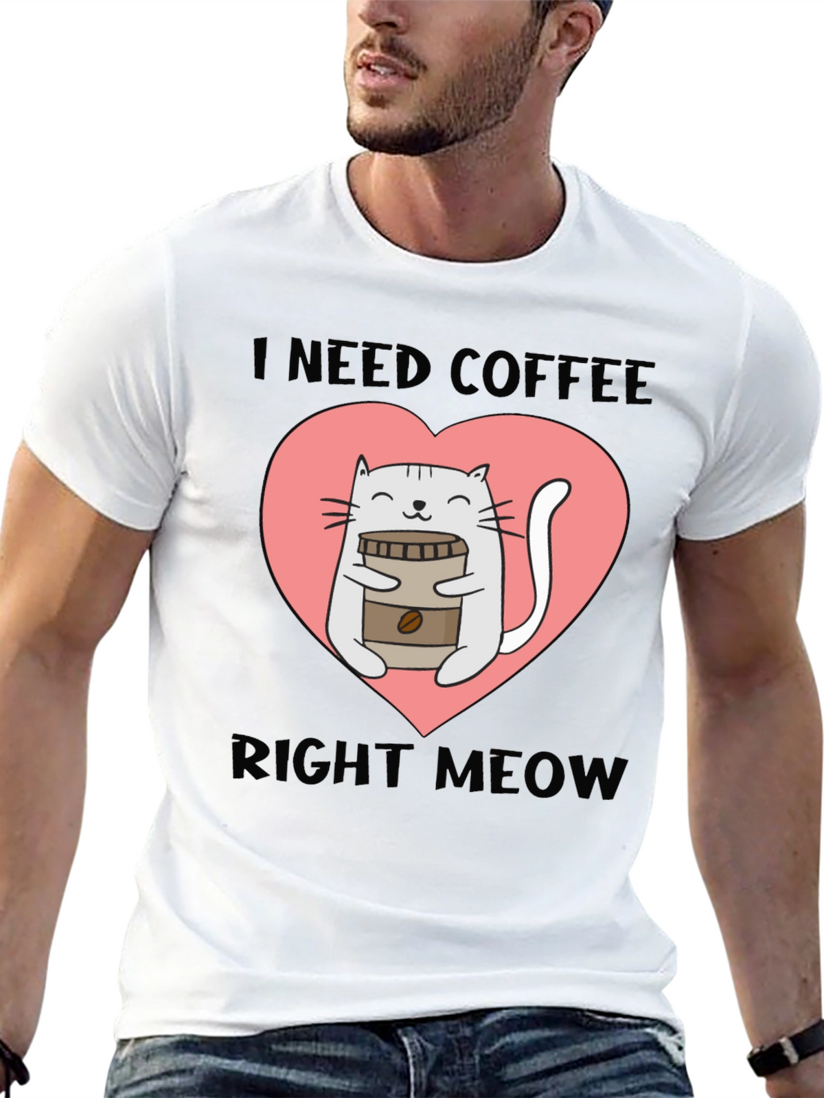 I Need Coffee Right Meow Cat Lover T-Shirt