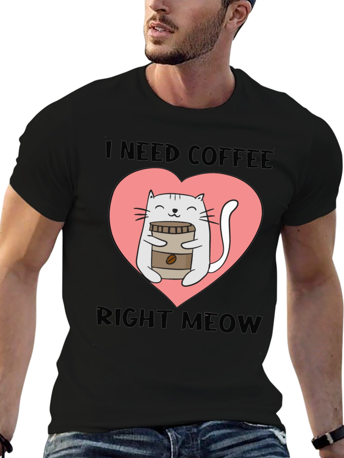 I Need Coffee Right Meow Cat Lover T-Shirt