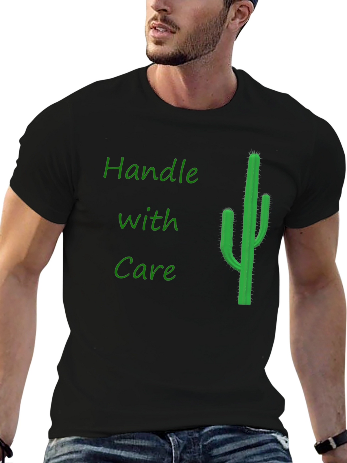 Handle with Care Cactus Graphic Tee - Black