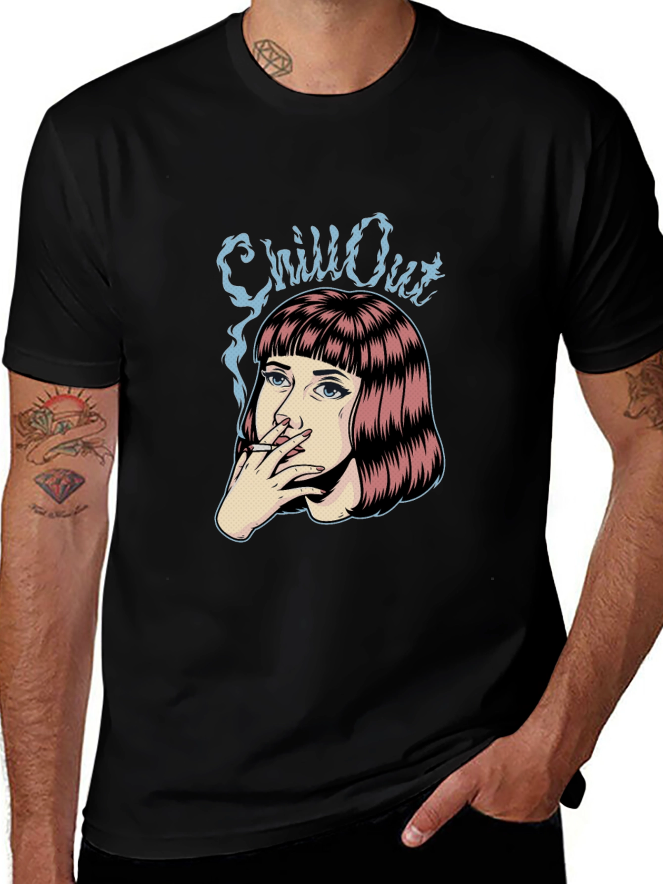 Chill Out Graphic T-Shirt - Black