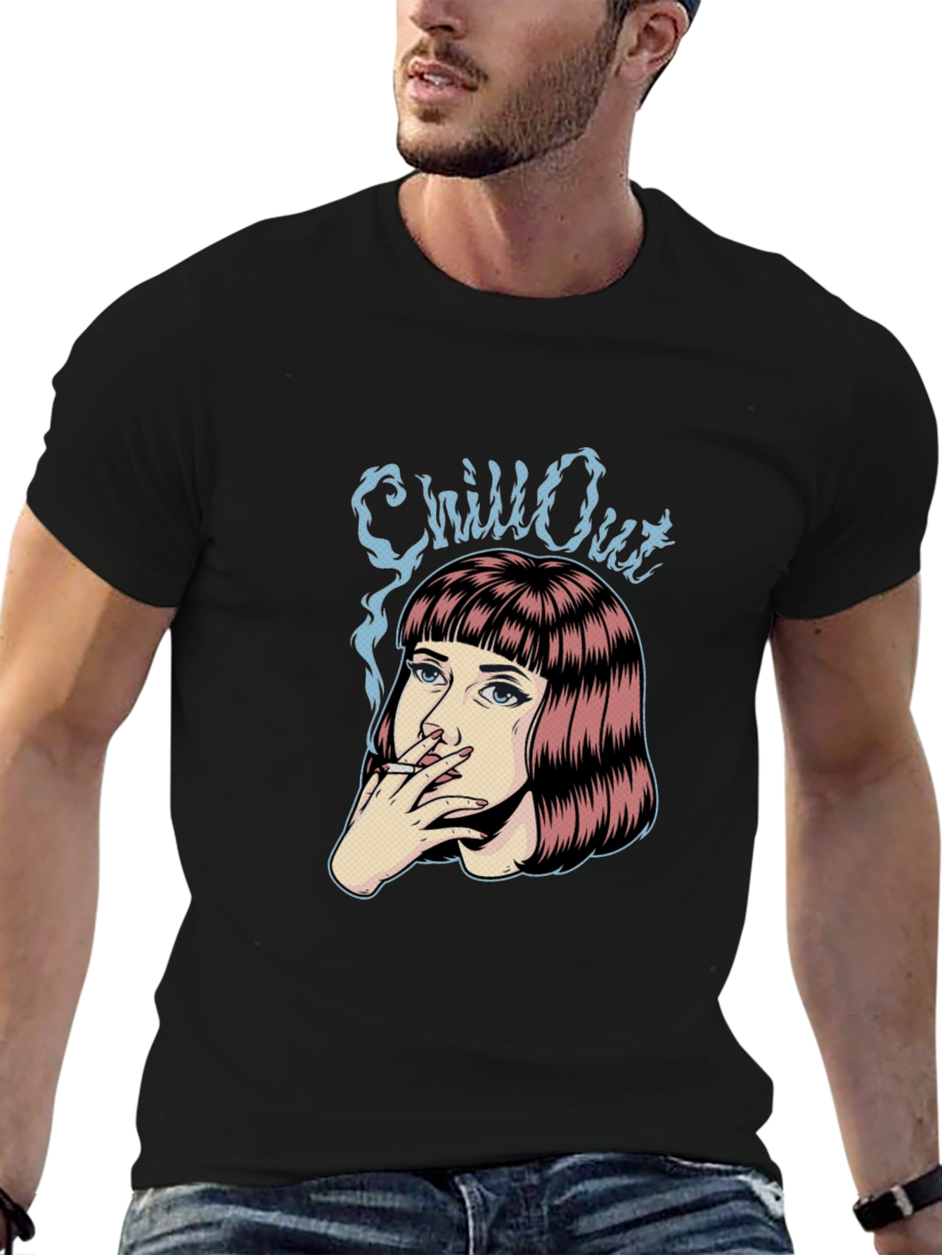 Chill Out Graphic T-Shirt - Black