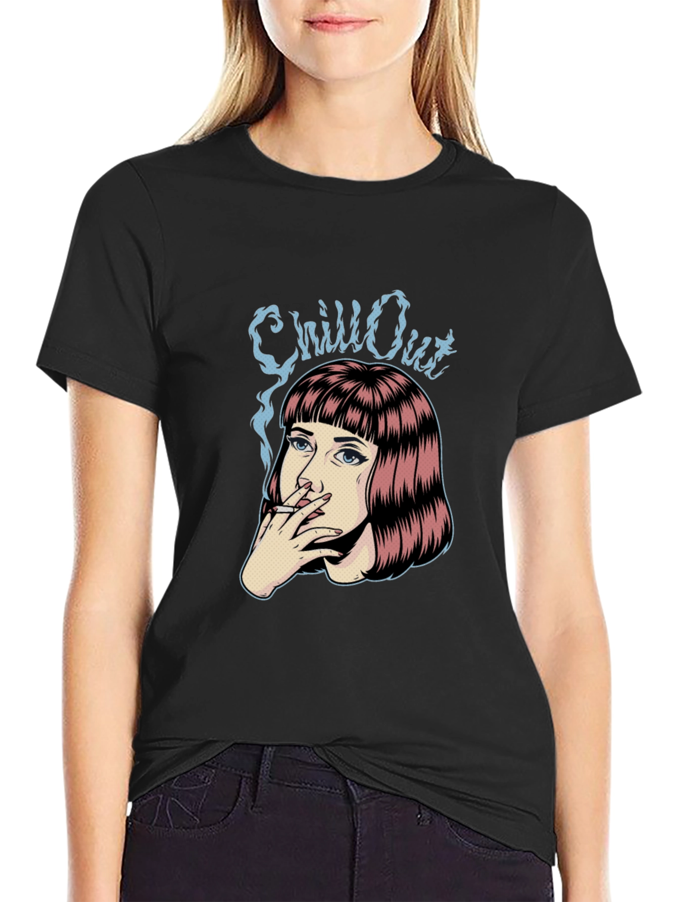 Chill Out Graphic T-Shirt - Black