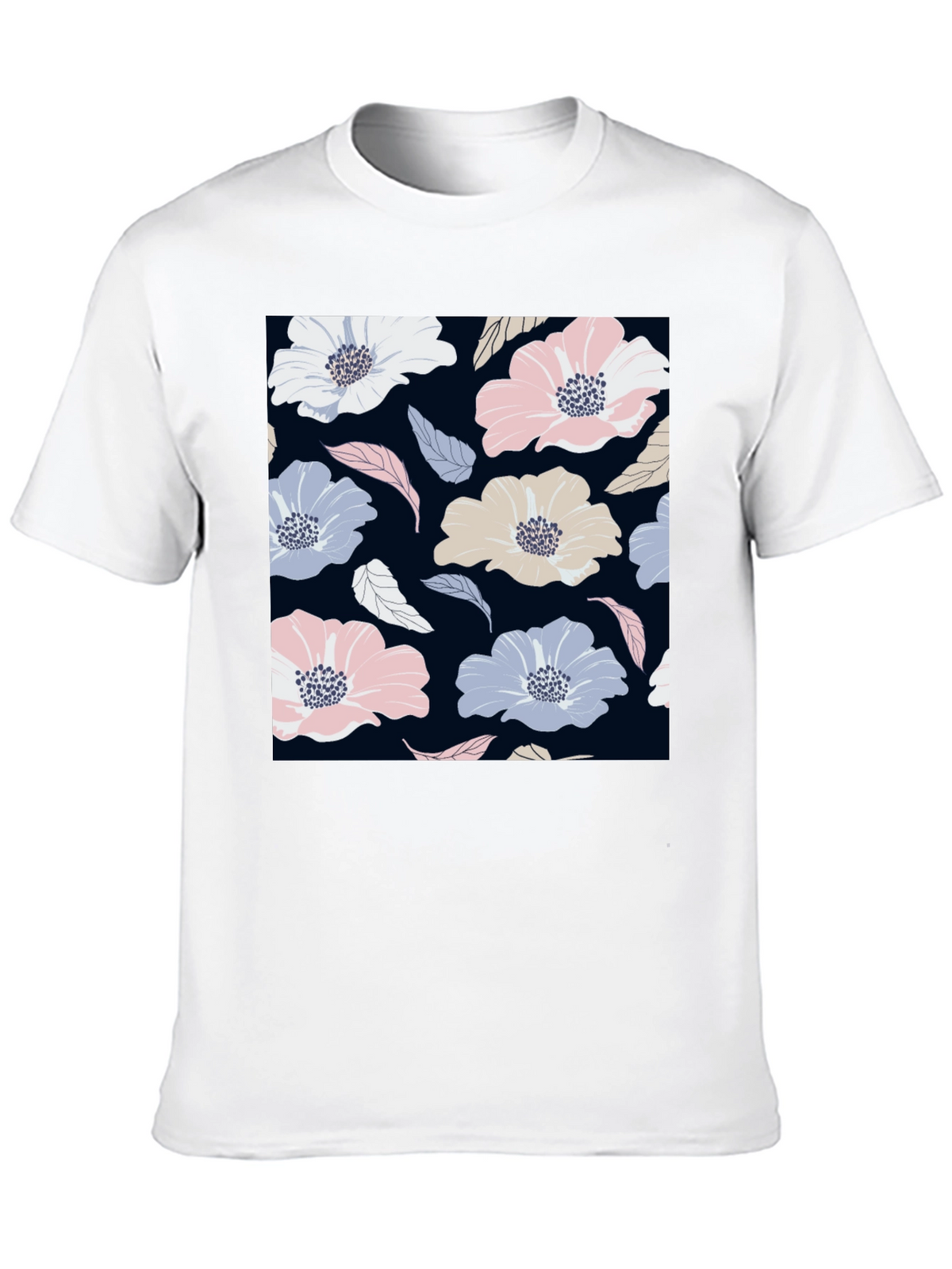 Floral Print Black T-Shirt