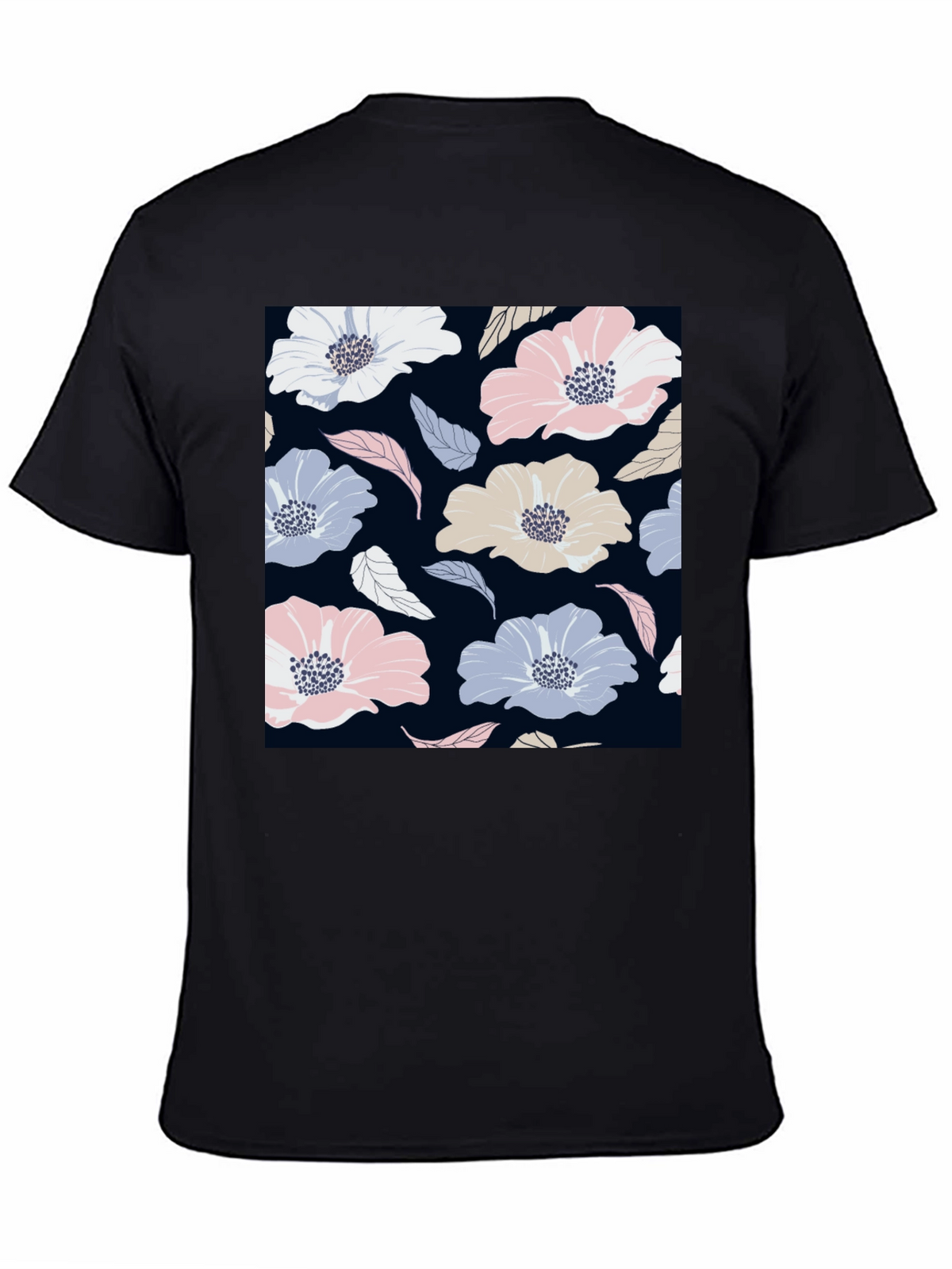 Floral Print Black T-Shirt