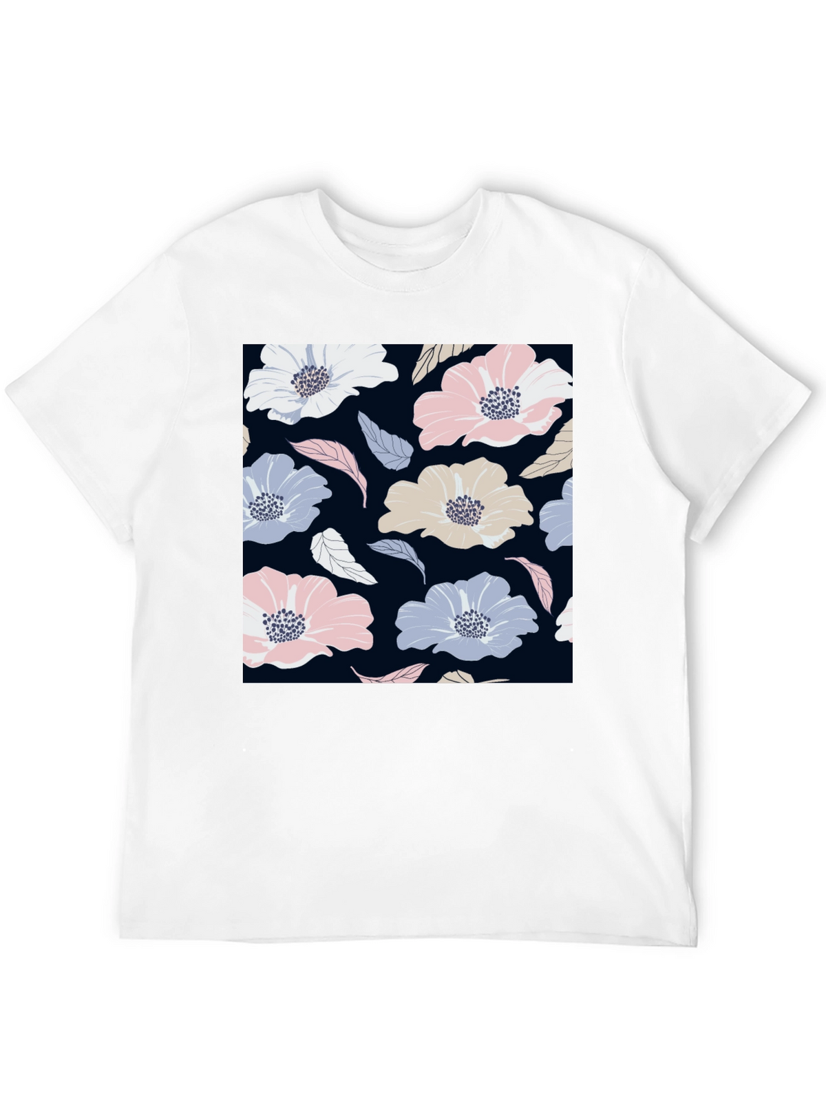 Floral Print Black T-Shirt