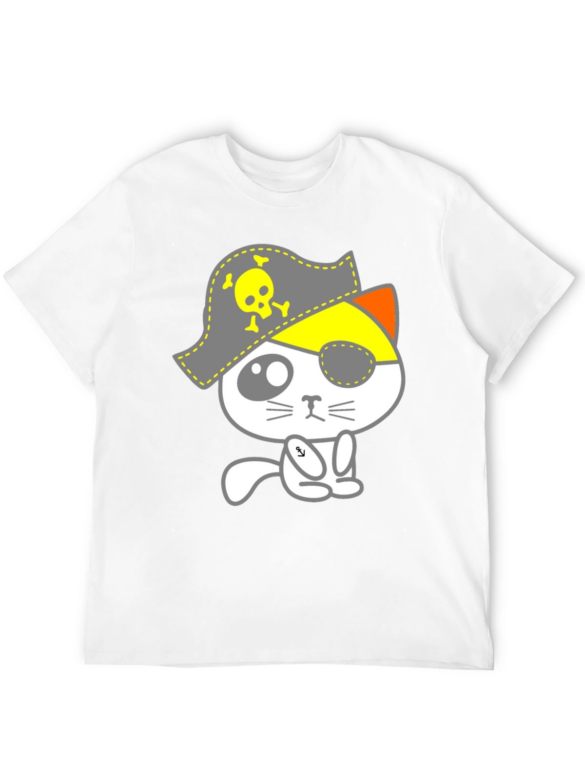 Pirate Cat Graphic T-Shirt - Mens Black Tee
