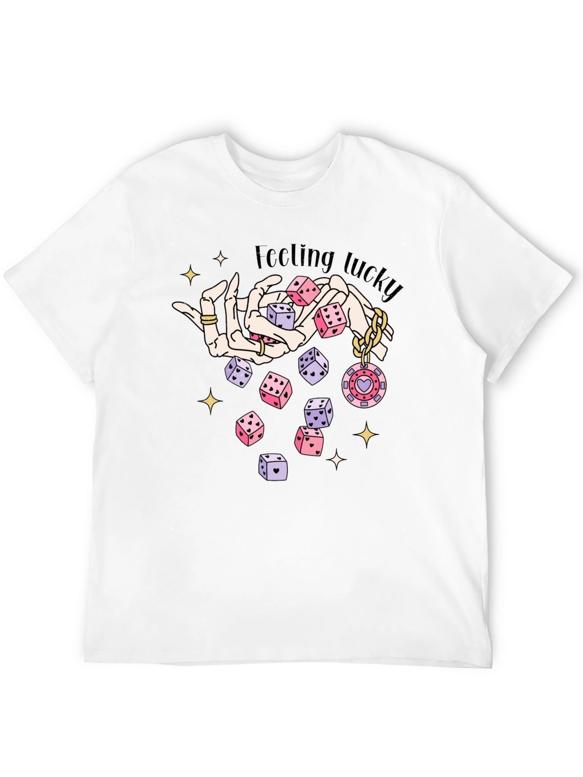 Lucky Dice Graphic Tee - Black Cotton Blend