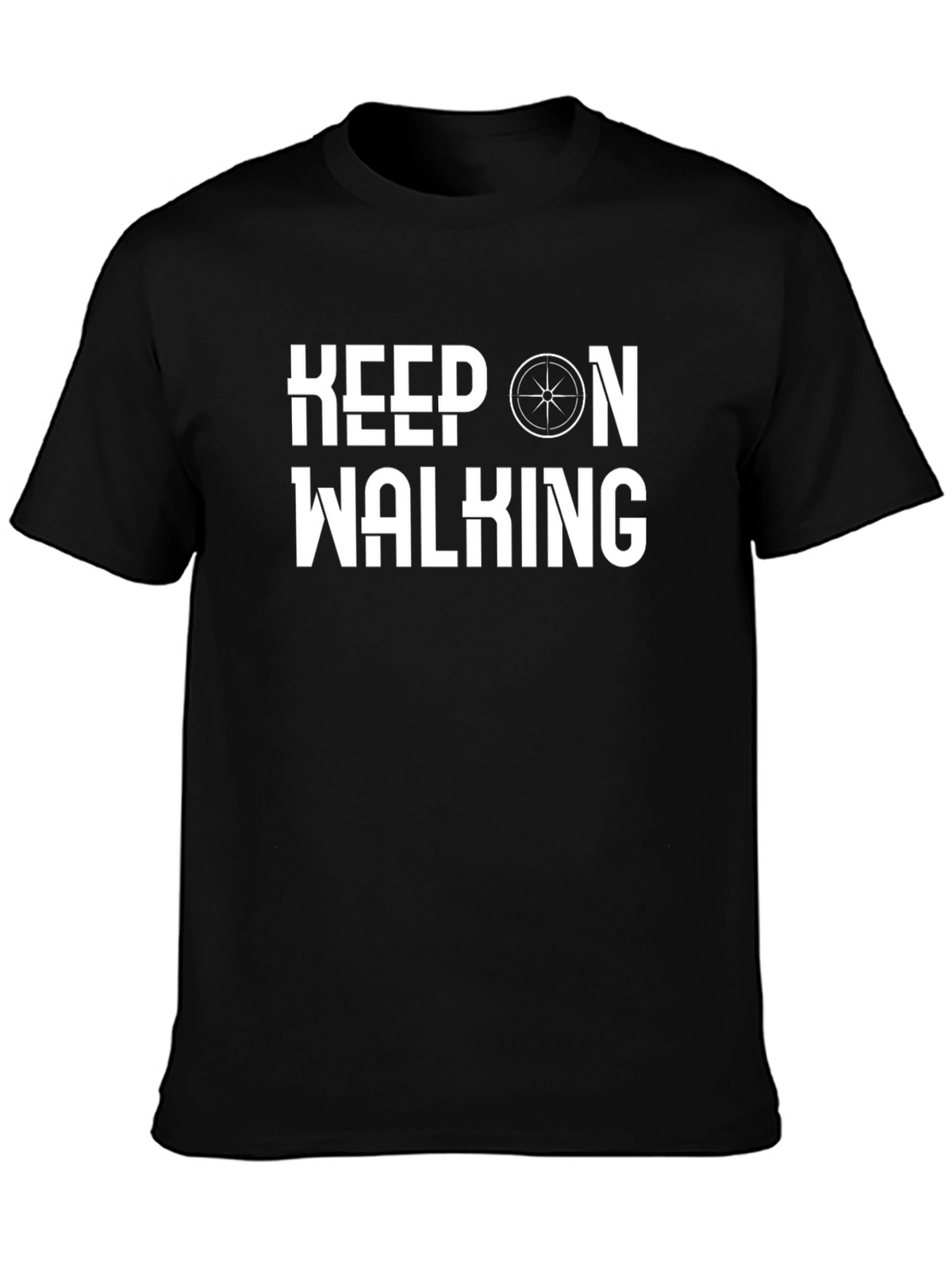 Keep On Walking Graphic Tee - Black Cotton T-Shirt