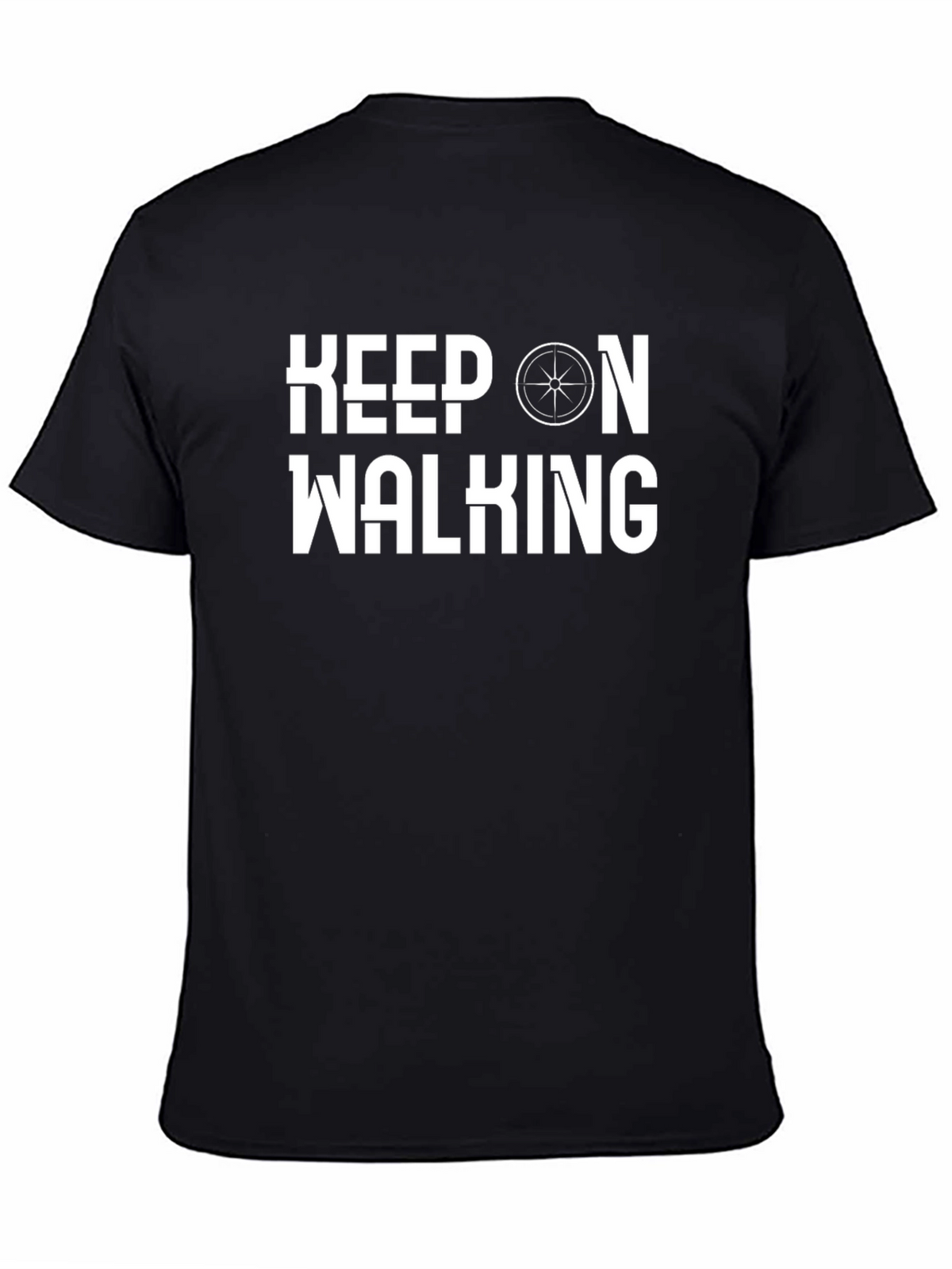 Keep On Walking Graphic Tee - Black Cotton T-Shirt