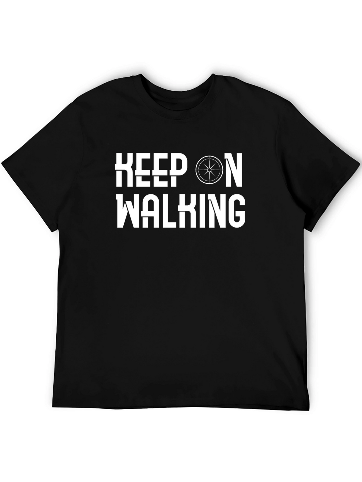 Keep On Walking Graphic Tee - Black Cotton T-Shirt