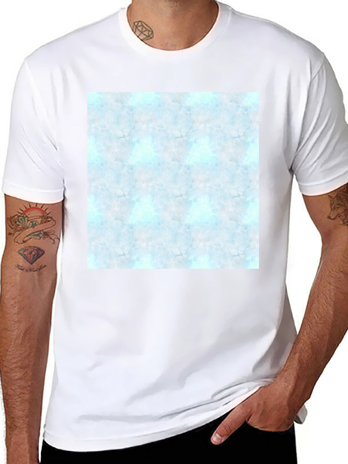 Mens Black Tee with Abstract Pattern