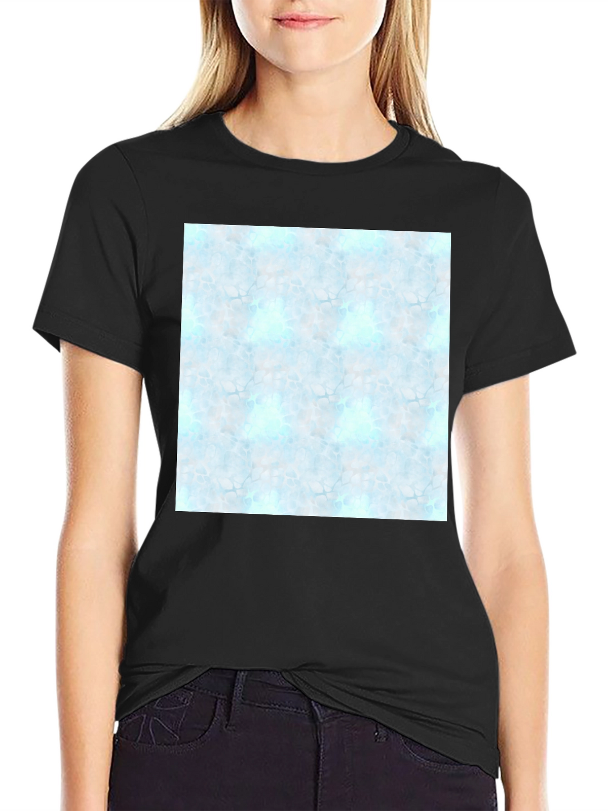 Mens Black Tee with Abstract Pattern