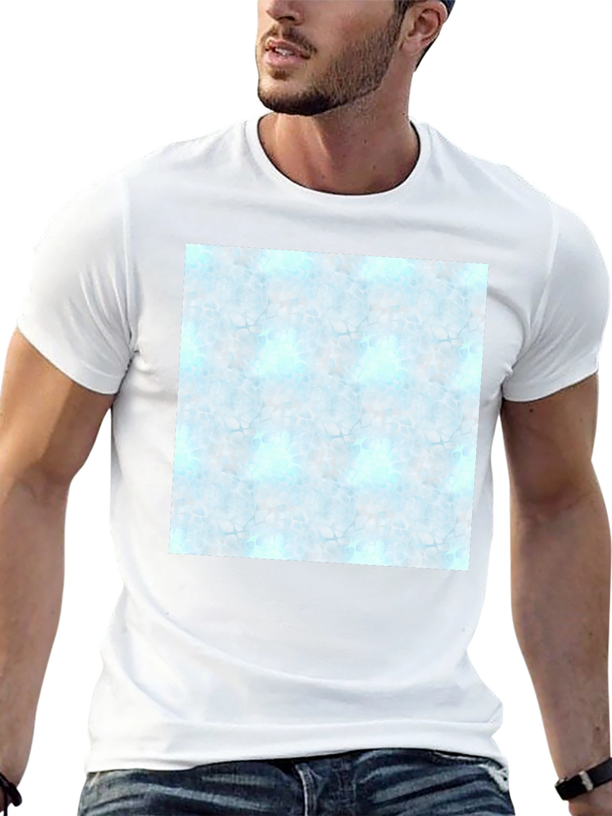 Mens Black Tee with Abstract Pattern