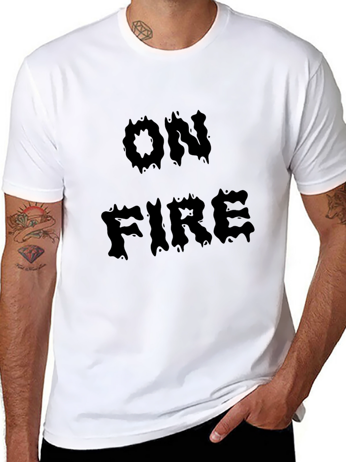 On Fire Graphic Black T-Shirt
