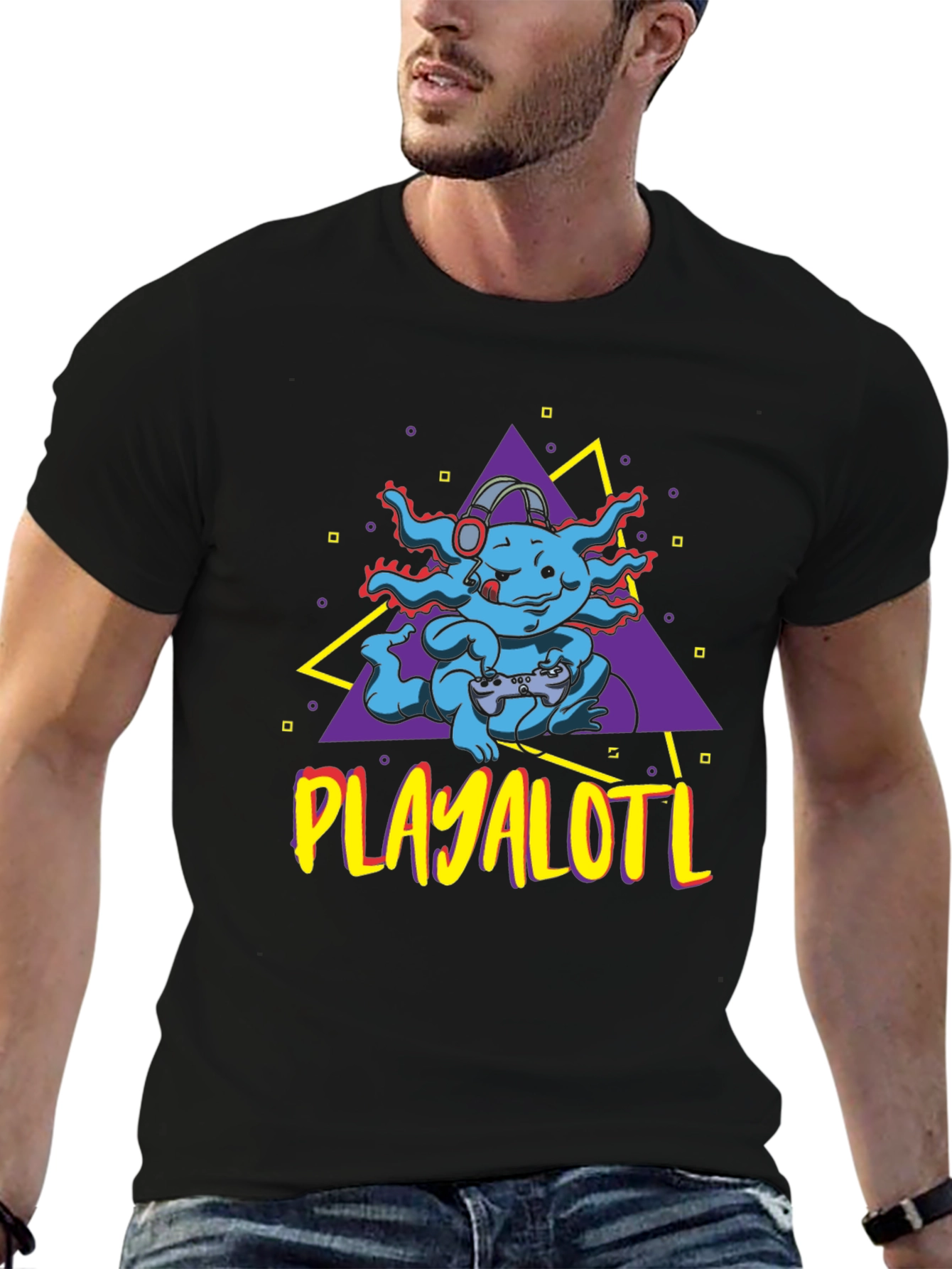 Playalotl Gaming T-Shirt - Axolotl Gamer Tee
