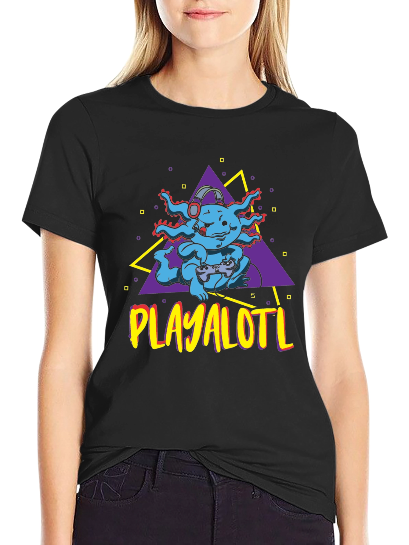Playalotl Gaming T-Shirt - Axolotl Gamer Tee