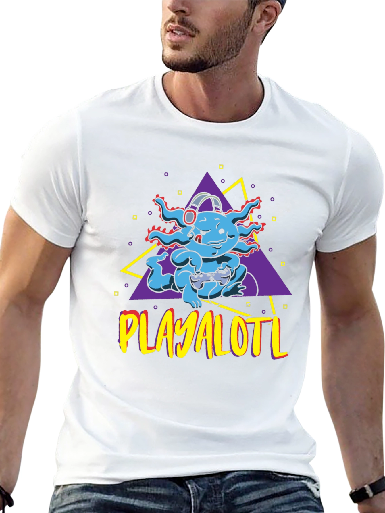 Playalotl Gaming T-Shirt - Axolotl Gamer Tee