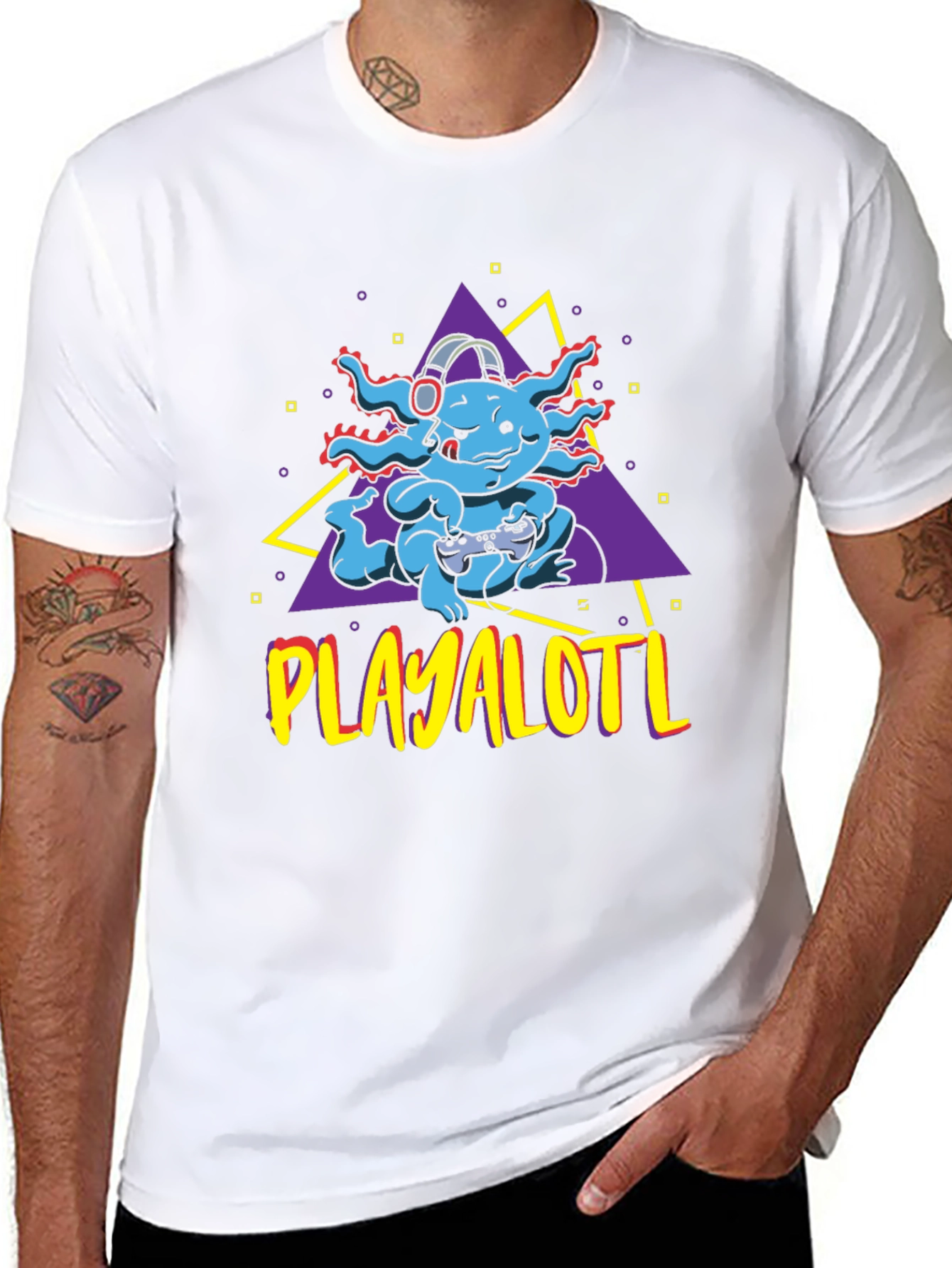 Playalotl Gaming T-Shirt - Axolotl Gamer Tee