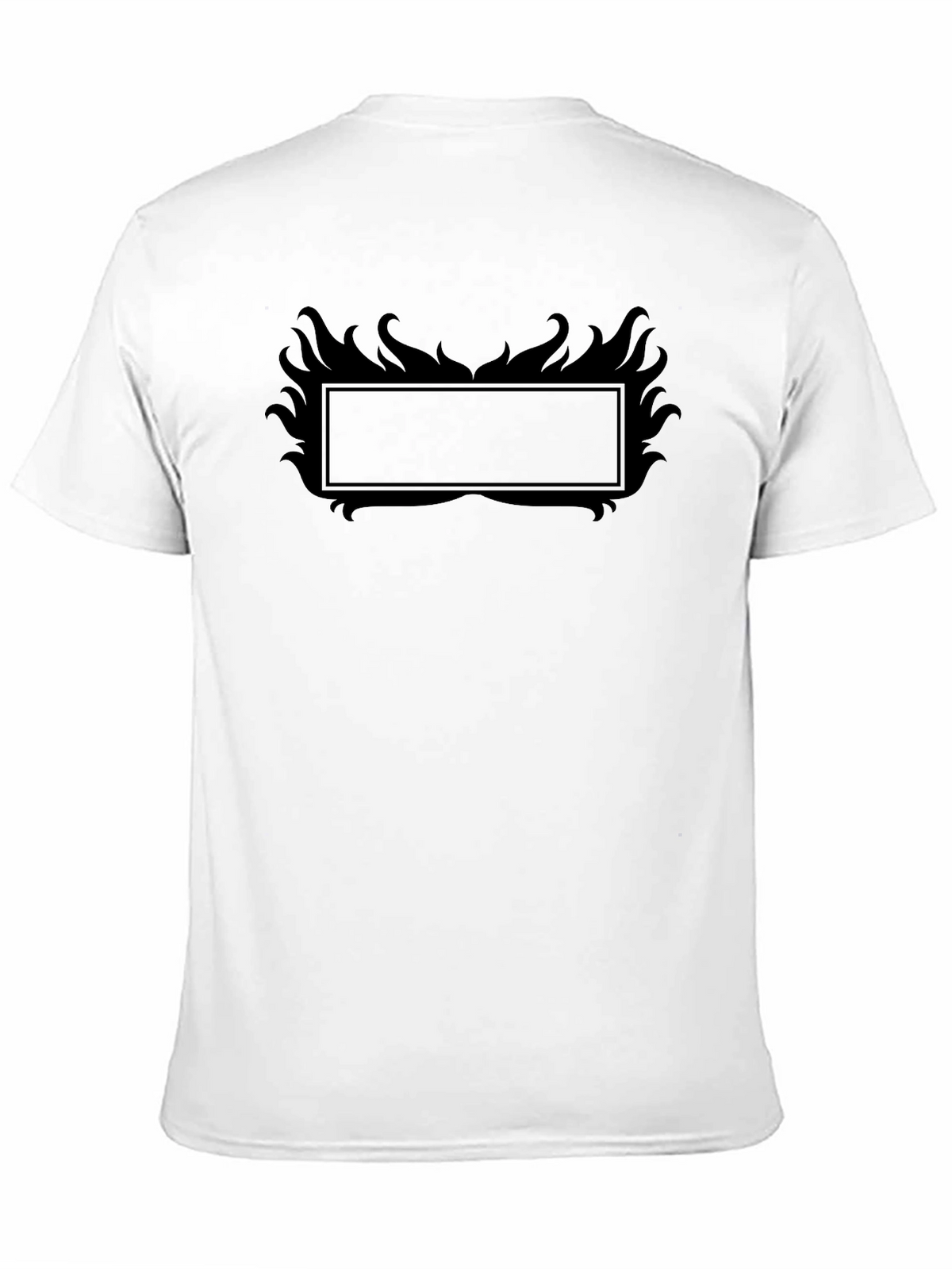 Black Graphic Tee with Flame Frame