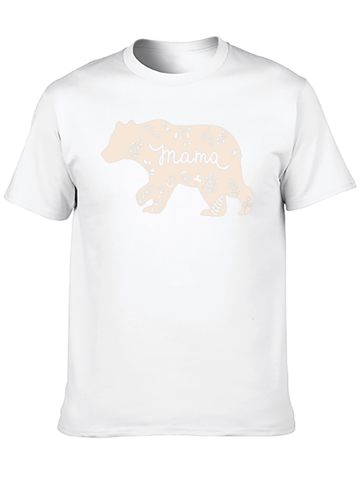Mama Bear Floral Graphic T-Shirt - Black