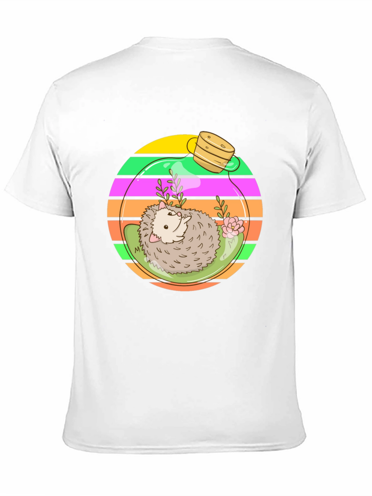 Hedgehog Terrarium Graphic Tee - Novelty T-Shirt