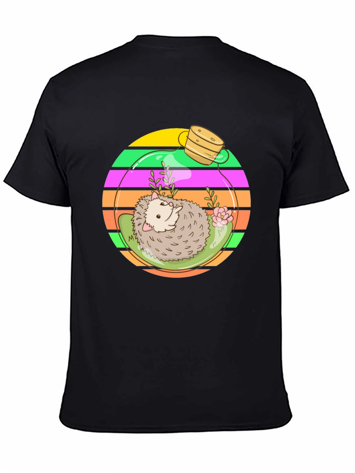 Hedgehog Terrarium Graphic Tee - Novelty T-Shirt