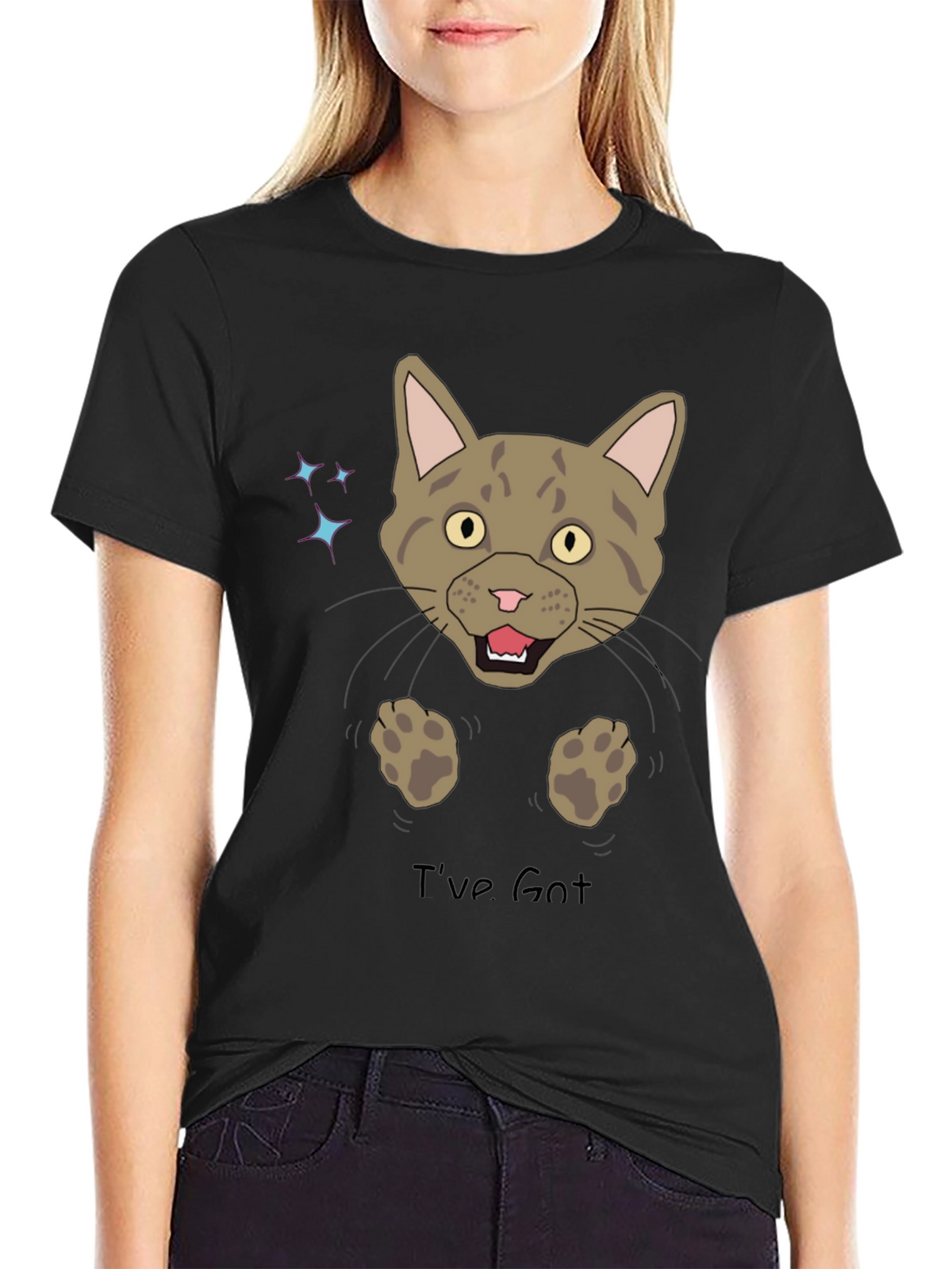 Funny Cat Graphic T-Shirt - Ive Got You!