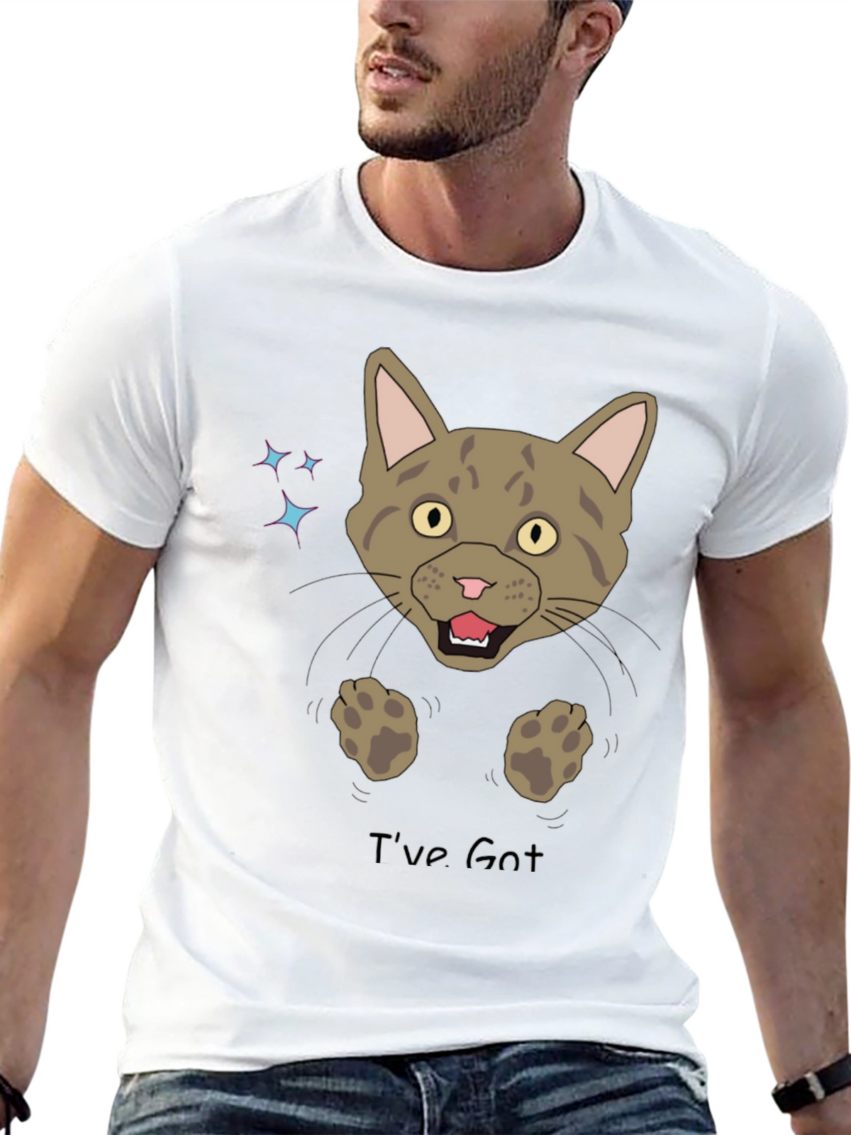 Funny Cat Graphic T-Shirt - Ive Got You!