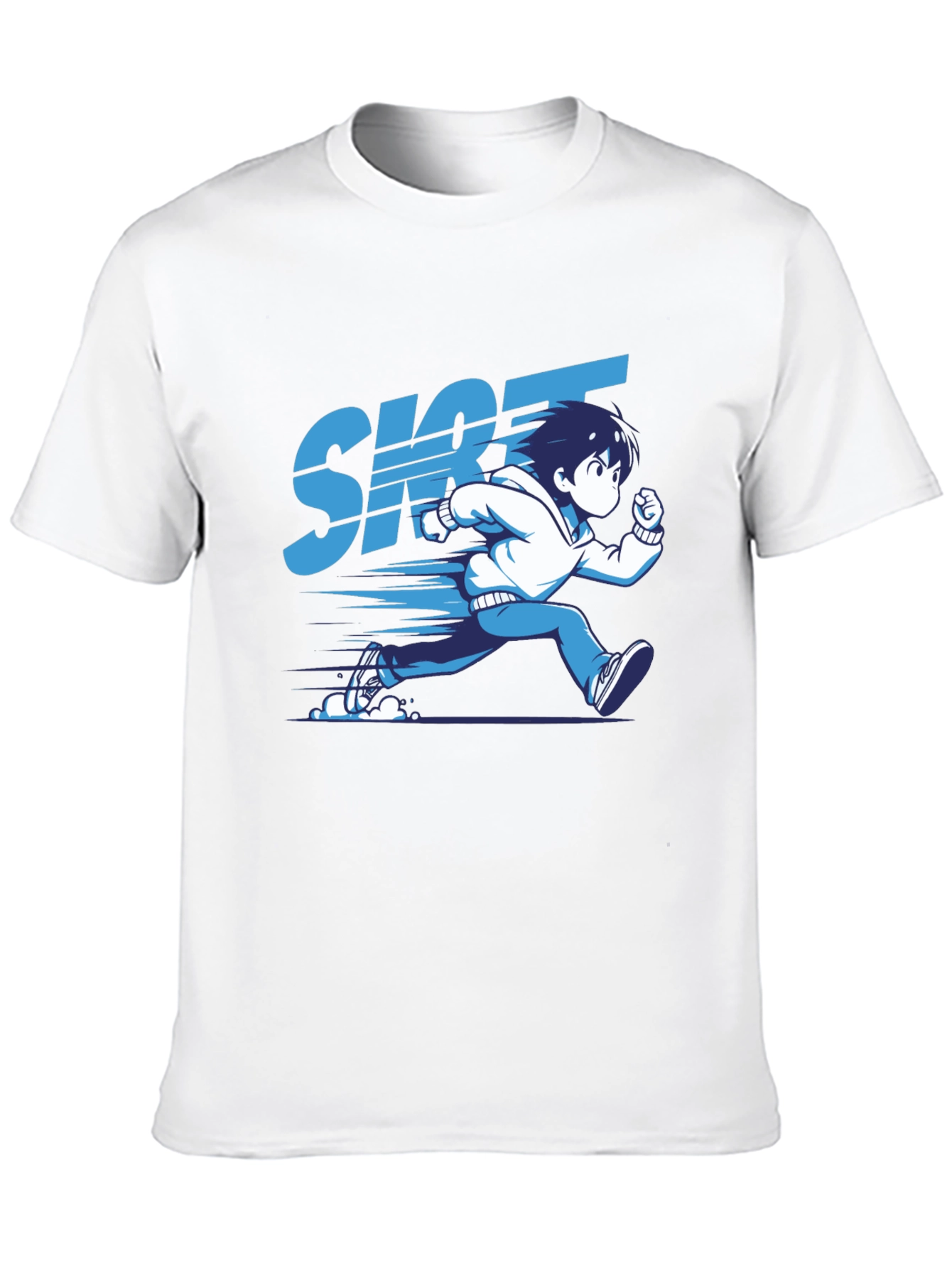 Anime Running T-Shirt - Black Graphic Tee