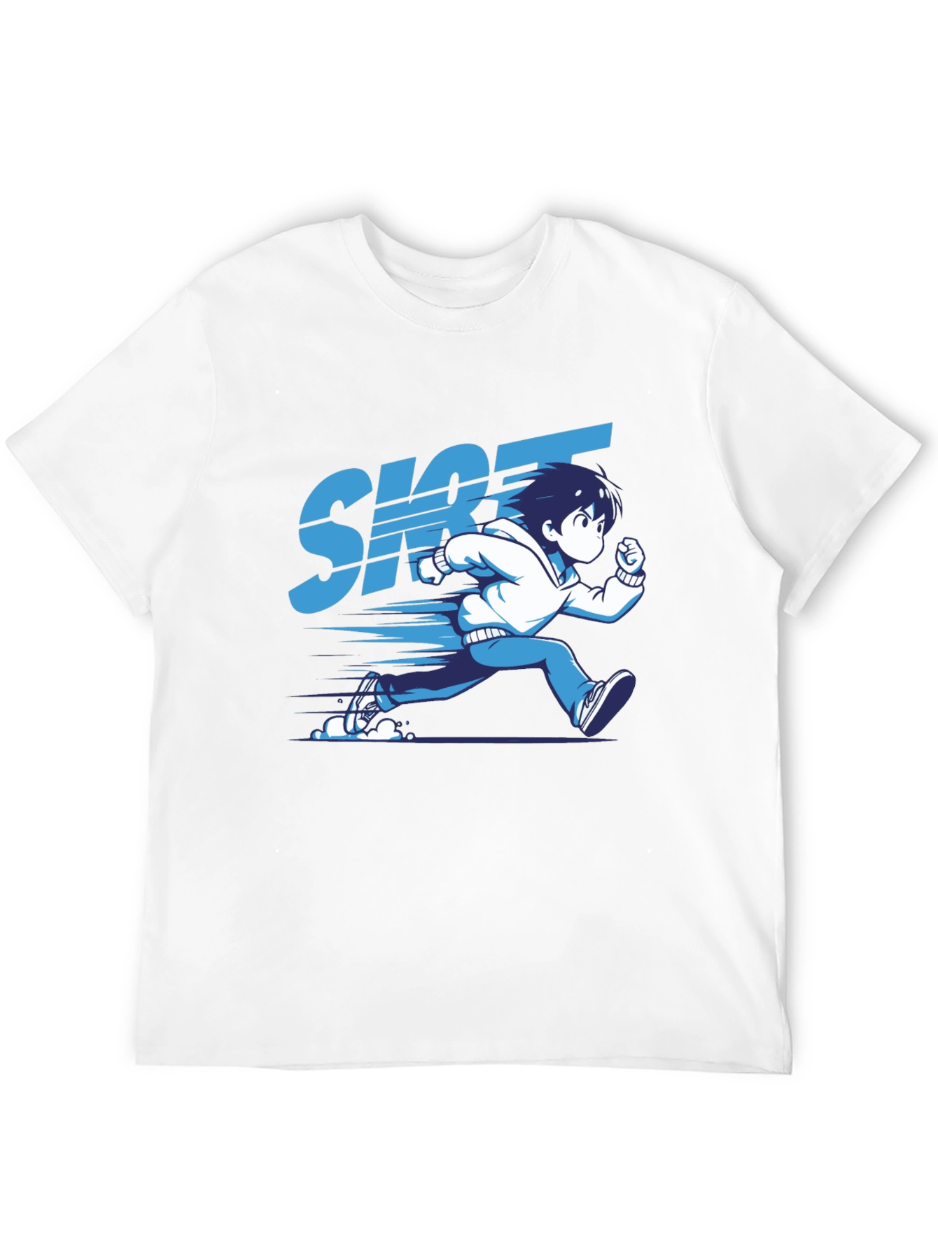 Anime Running T-Shirt - Black Graphic Tee